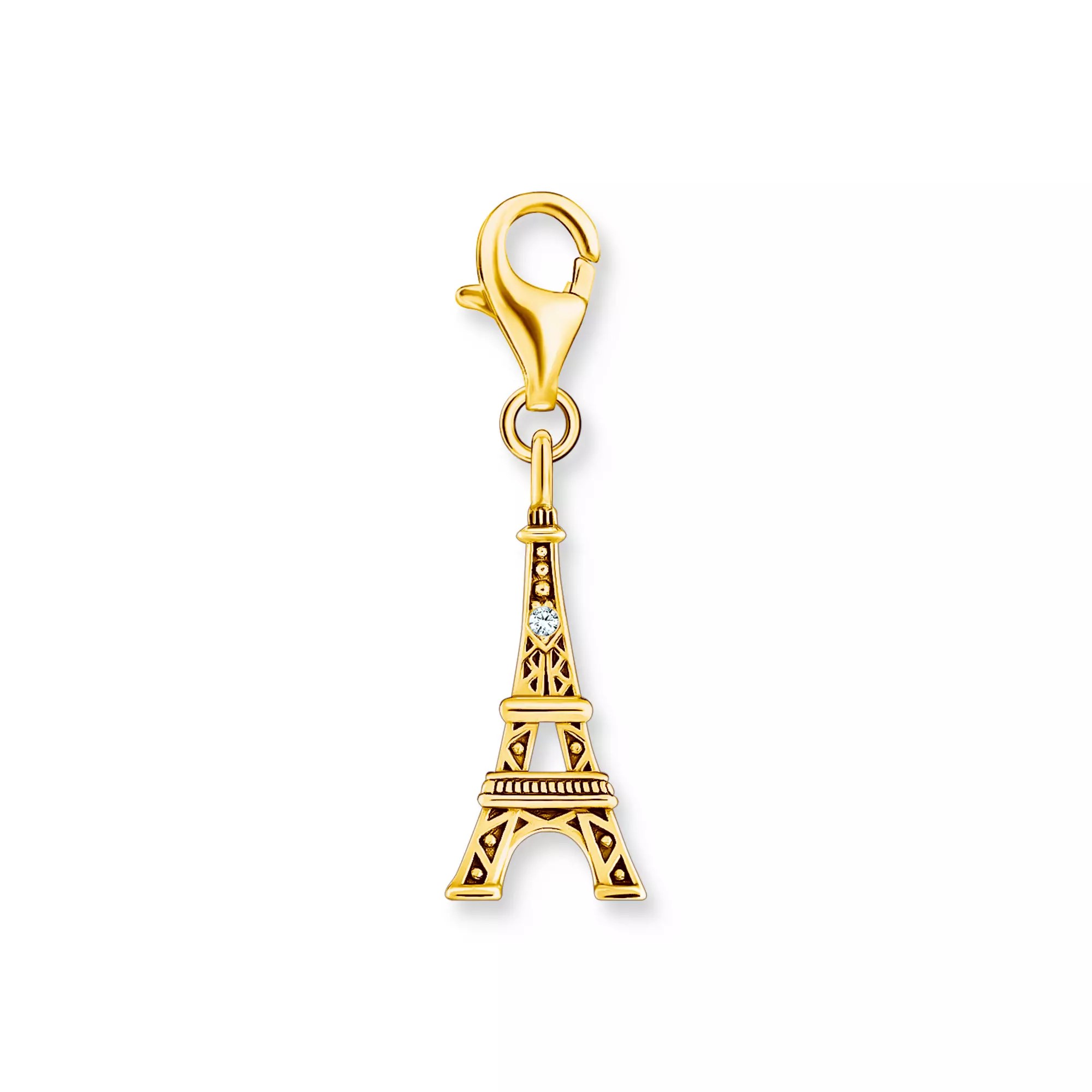 Thomas Sabo Charm-Anhänger - Eiffelturm - Silber Gelbgold verg. & Zirkonia – Ansicht 2