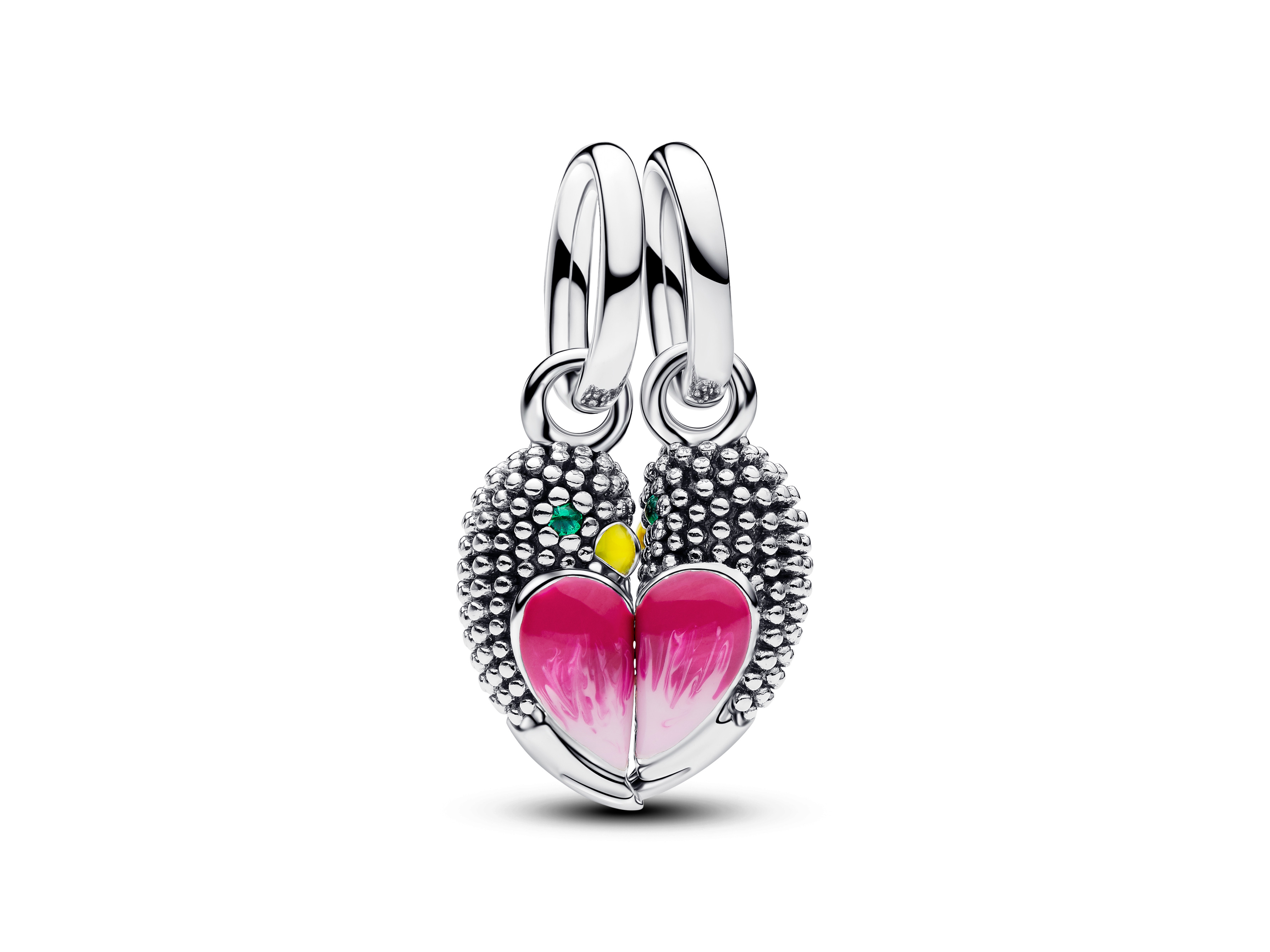 Pandora 794484C01 - Turteltauben Charm-Anhänger - Sterling Silber - Emaille + Kristall Pink