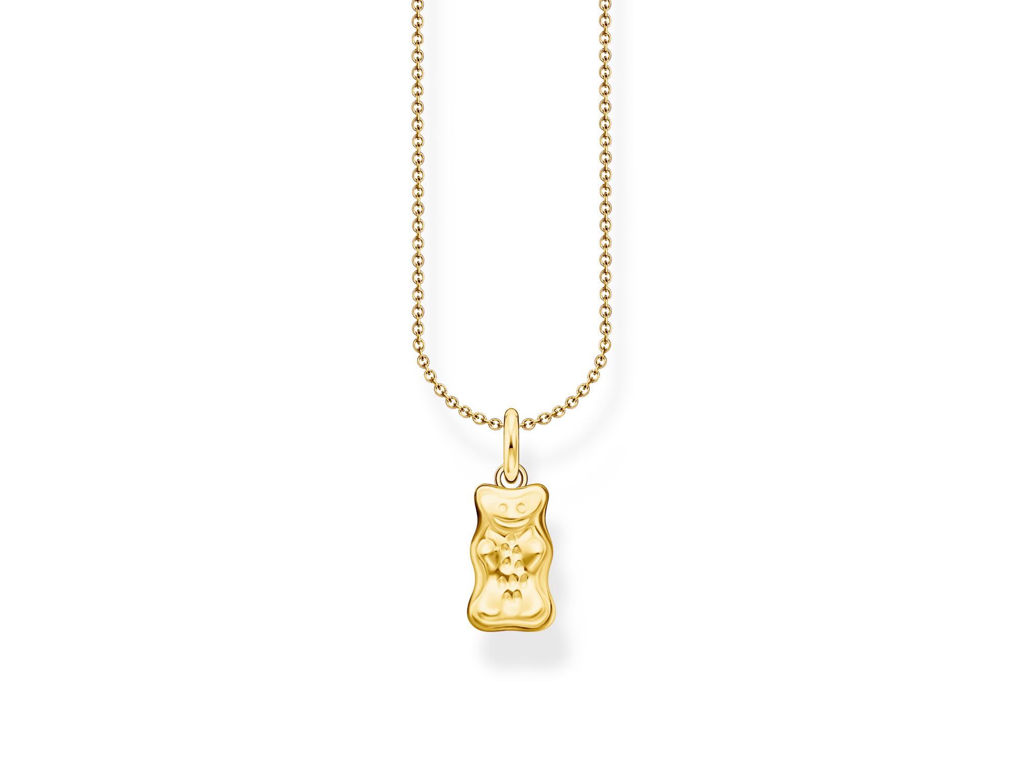 Thomas Sabo Kette mit einem goldenen Gummibärchen-Anhänger aus Silber vergoldet, Länge 45 bis 50 cm, erinnert an HARIBO und verleiht Schmuckstücken einen verspielten Charm.