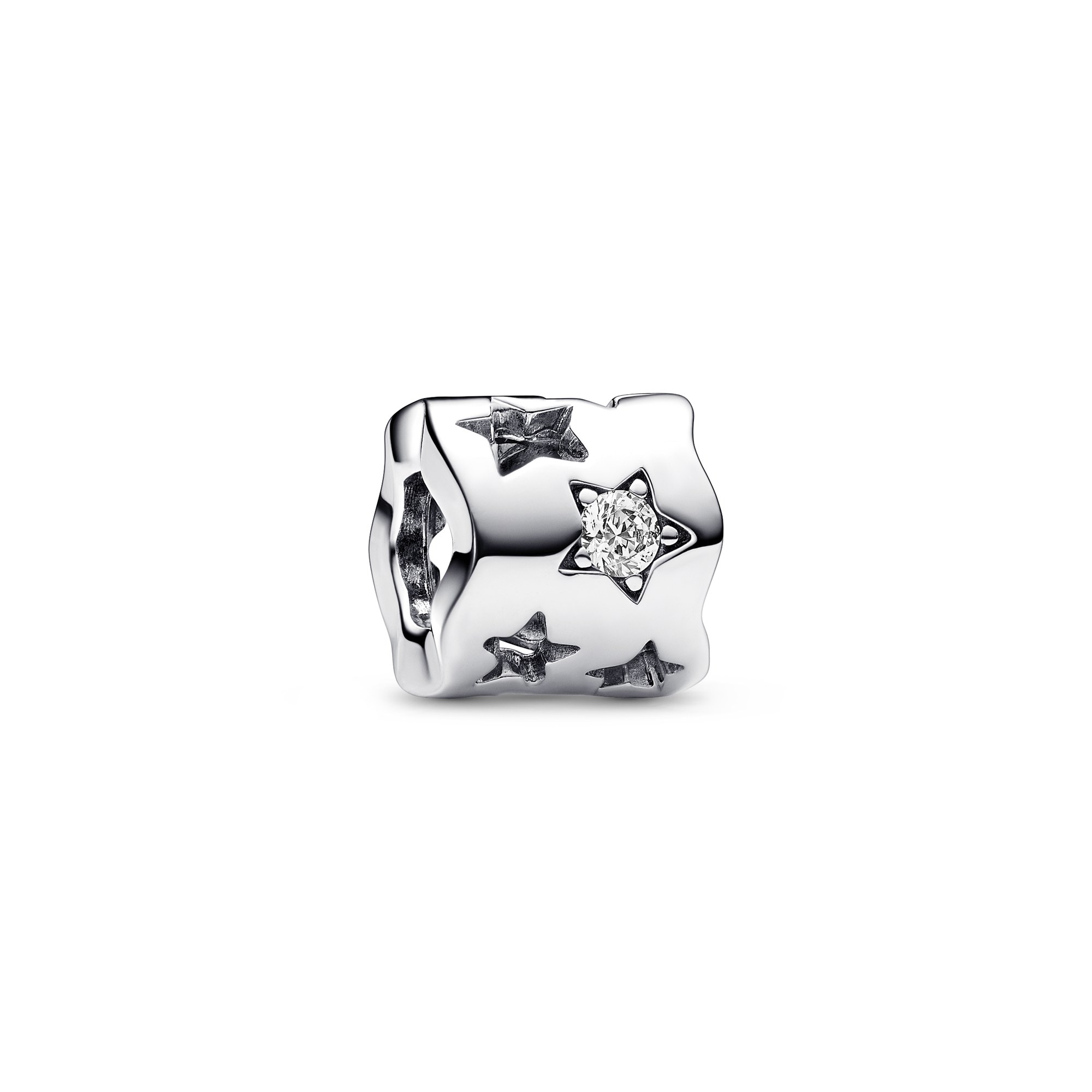 Pandora Ausgestanztes Funkelndes Stern Charm - Sterling Silber - Zirkonia