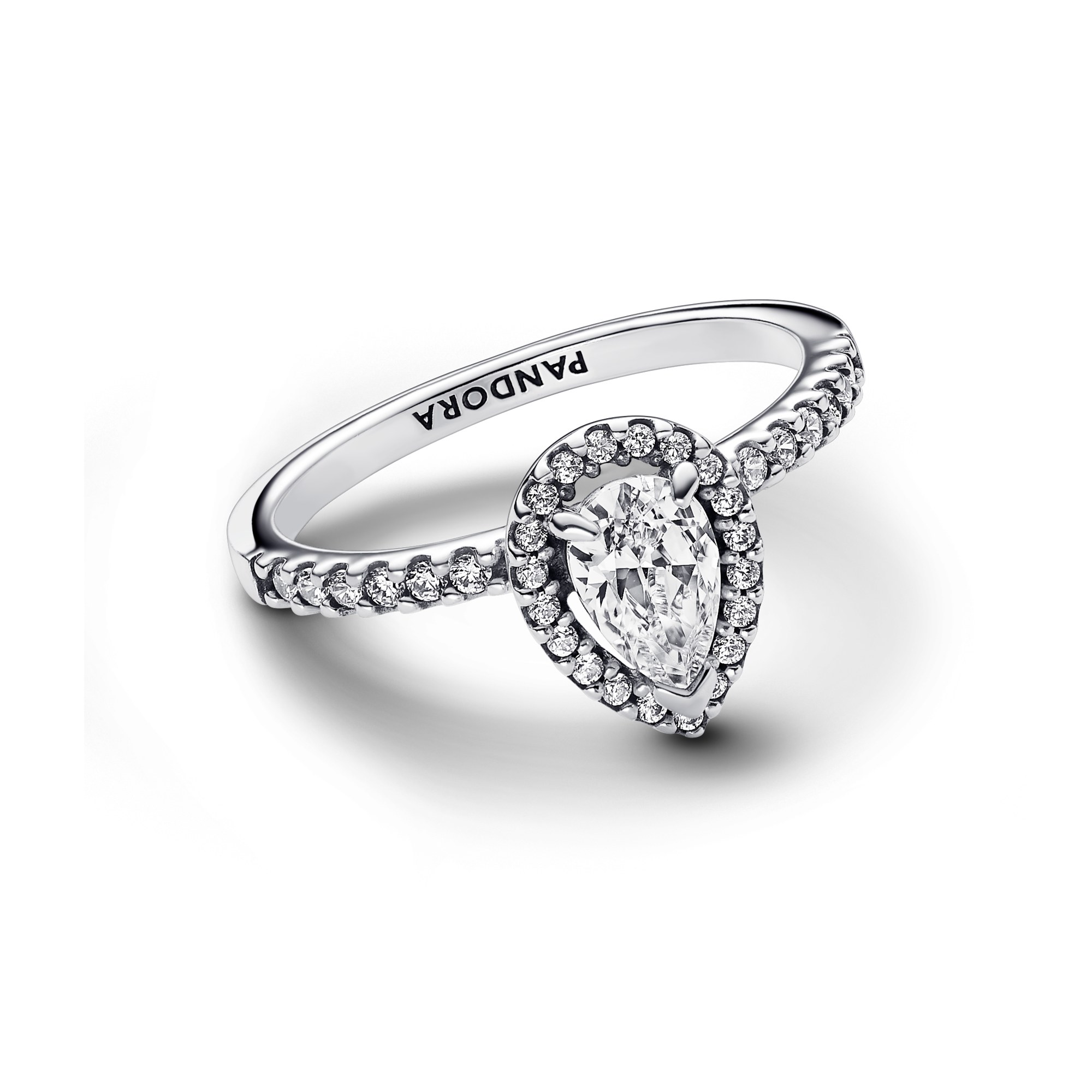 Pandora Funkelnder Birnen-Kranz Ring - Sterling Silber - Zirkonia – Ansicht 2