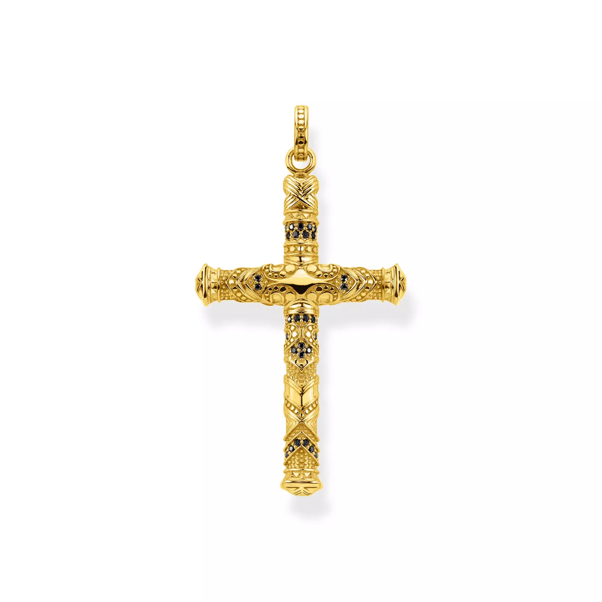 Thomas Sabo Kreuz Anhänger Sterling Silber - vergoldet Gelbgold + Zirkonia – Ansicht 2