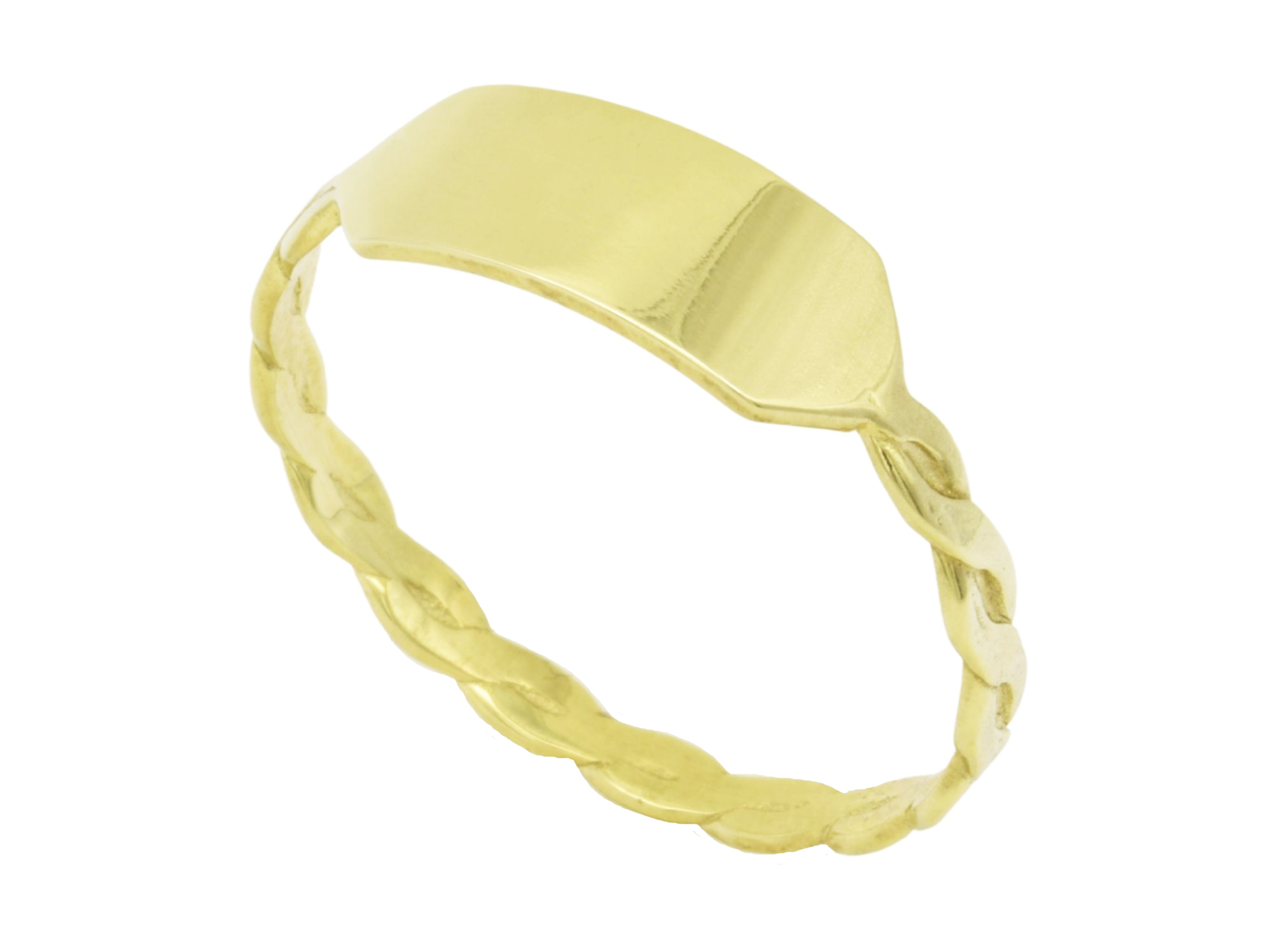 Ring Zopfmuster - Gelbgold poliert - Gr. 53
