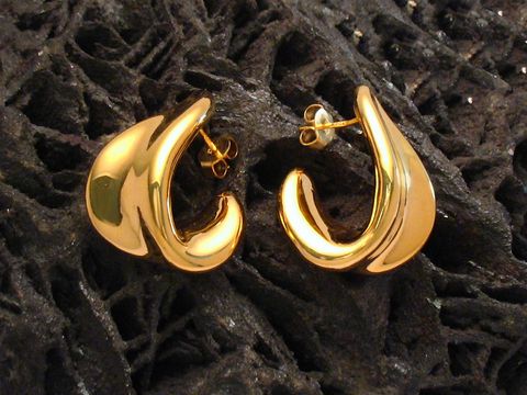 Design Ohrringe Gold 750 edel und elegant von Hersteller Juwelier Harnisch, stilvolles und modernes Design, perfekte Ergänzung für jeden Anlass.