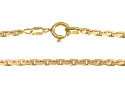 Goldkette Ankerkette vierkant Gold 585 mit einer Länge von 40cm und einer Breite von 2,4mm, Hersteller: Juwelier Harnisch, elegant und hochwertig verarbeitet.