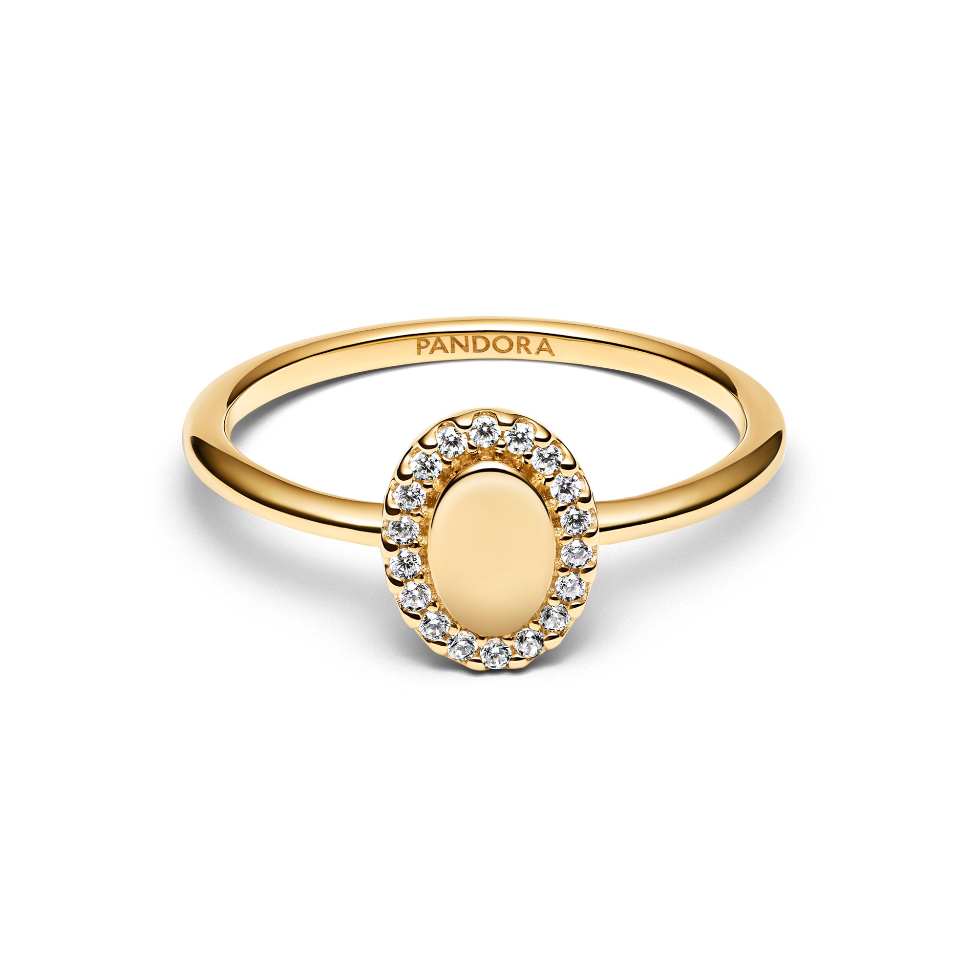Pandora Ring - ovaler Halo-Ring - Gelbgold Vergoldung - Zirkonia – Ansicht 4