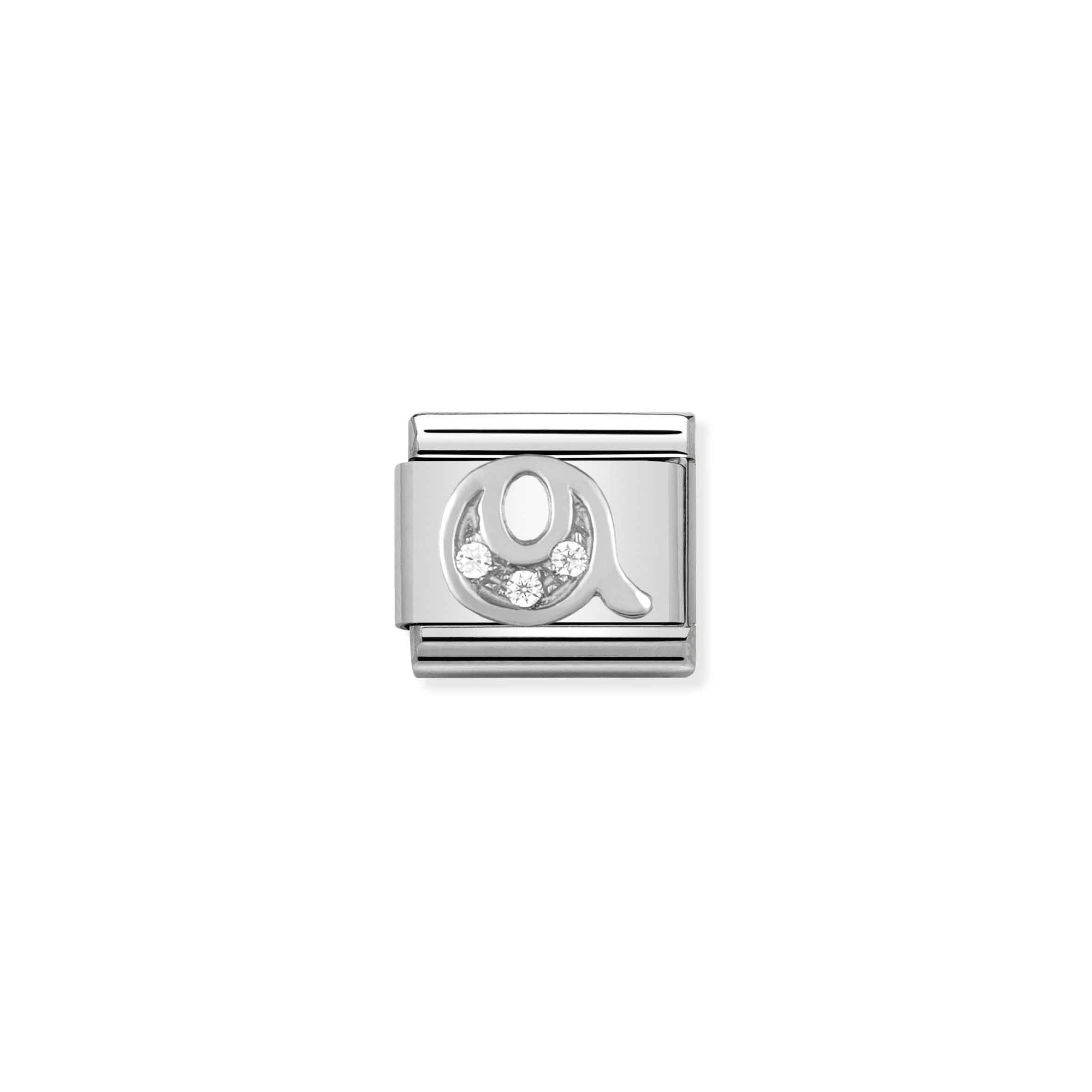 Nomination Composable Classic Charm Buchstabe Q - Edelstahl, Sterling Silber, Zirkonia