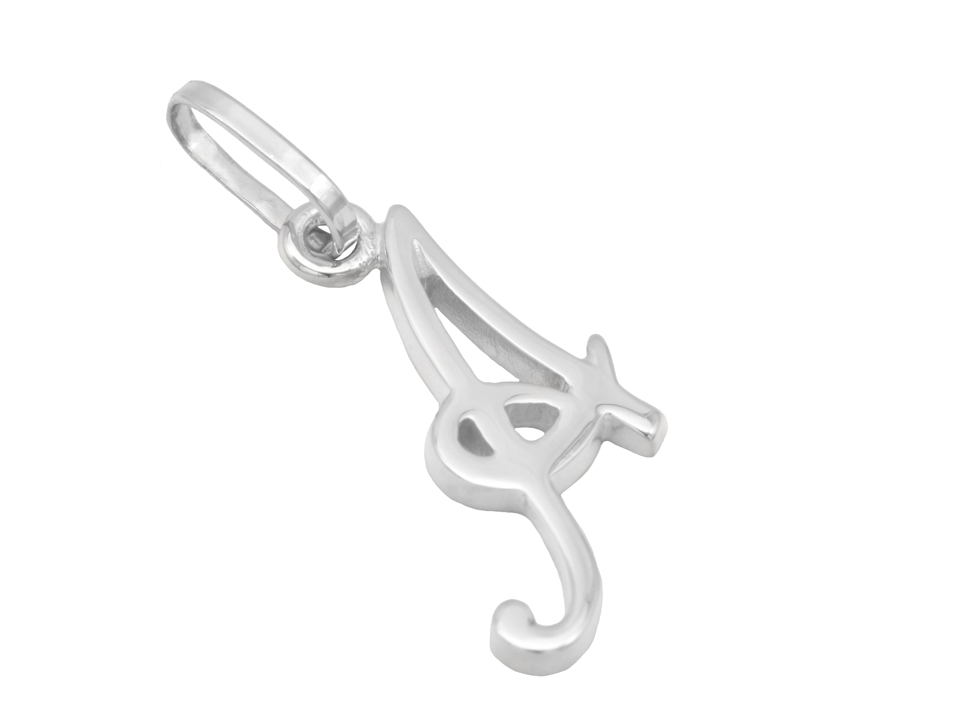 Buchstaben Anhänger Buchstabe A aus Sterling Silber rhodiniert und poliert, Hersteller Juwelier Harnisch, elegant und stilvoll für jeden Anlass geeignet.