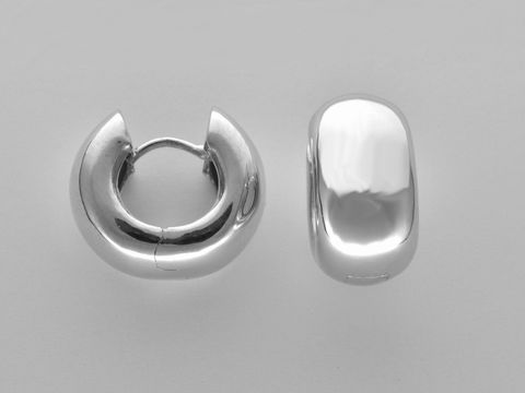Silber Creolen aus Sterling Silber mit einem Durchmesser von 1,7 cm und einer Größe von 8,6 x 3,9 mm, Hersteller Juwelier Harnisch, geeignet für bis zu 25 mm.