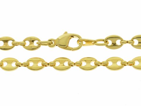 Doublé Kette in vergoldet, 61 cm lang, mit einer Breite von 5,5 x 1,5 mm. Hersteller Juwelier Harnisch, elegant und hochwertig verarbeitet. Ideal für stilvolle Akzente.