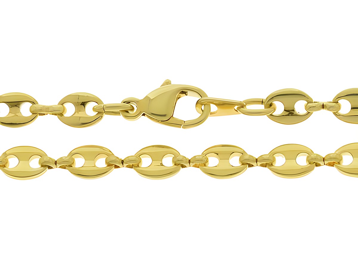 Doublé Kette in vergoldet, 61 cm lang, mit einer Breite von 5,5 x 1,5 mm. Hersteller Juwelier Harnisch, elegant und hochwertig verarbeitet. Ideal für stilvolle Akzente.