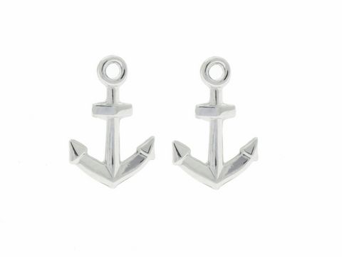 Ohrringe Stecker Anker Silber rhodiniert traumhaft vom Hersteller Juwelier Harnisch, Ohrstecker ohne Stein in ansprechendem Design. Ideal für maritime Liebhaber.
