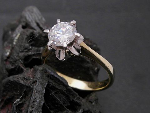 Imposanter Gold Ring aus Gold 585 bicolor mit Zirkonia in Größe 54, Hersteller Juwelier Harnisch, bis Größe 54/17,5.