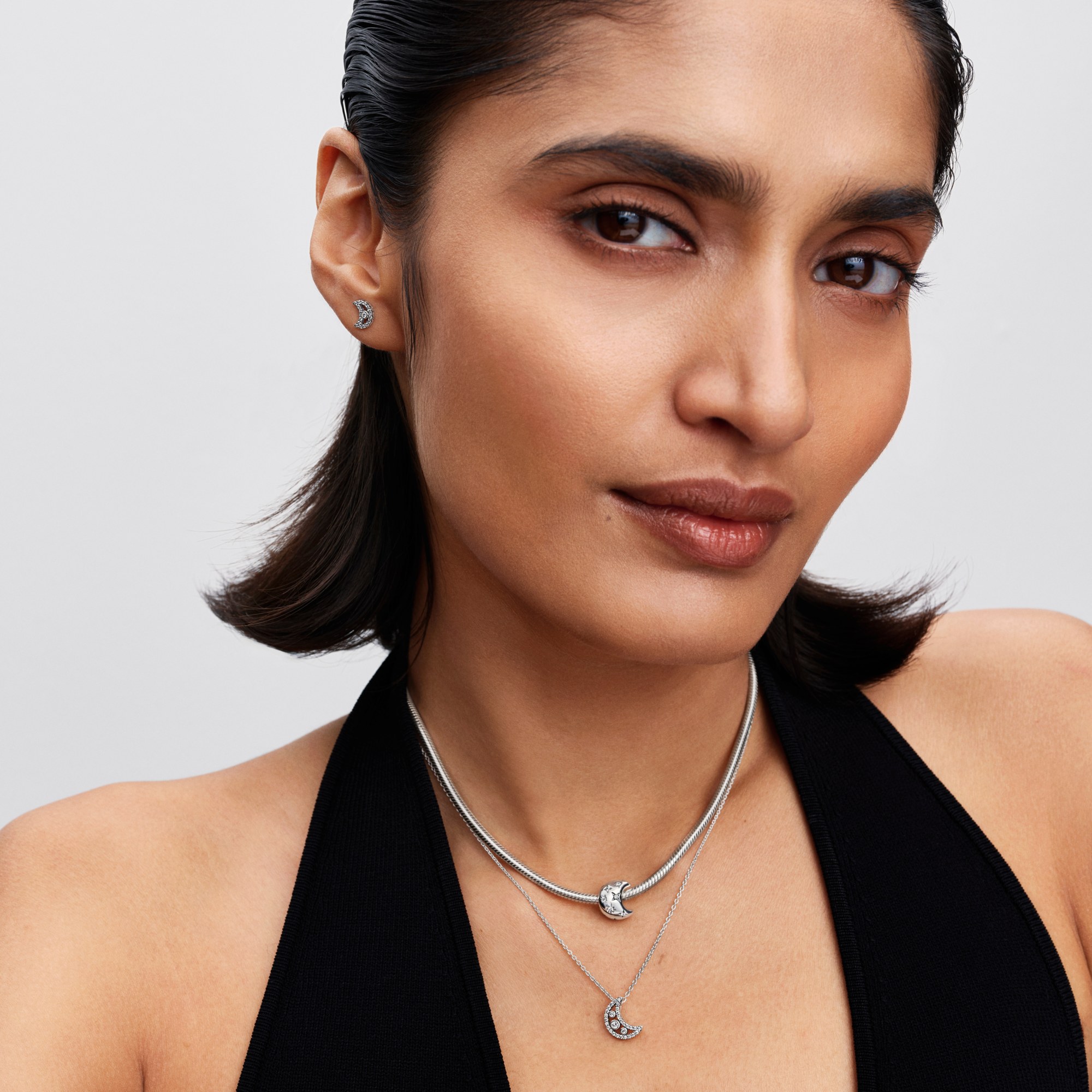 Pandora Funkelnder Mond Ohrstecker - Sterling Silber - Zirkonia – Ansicht 5