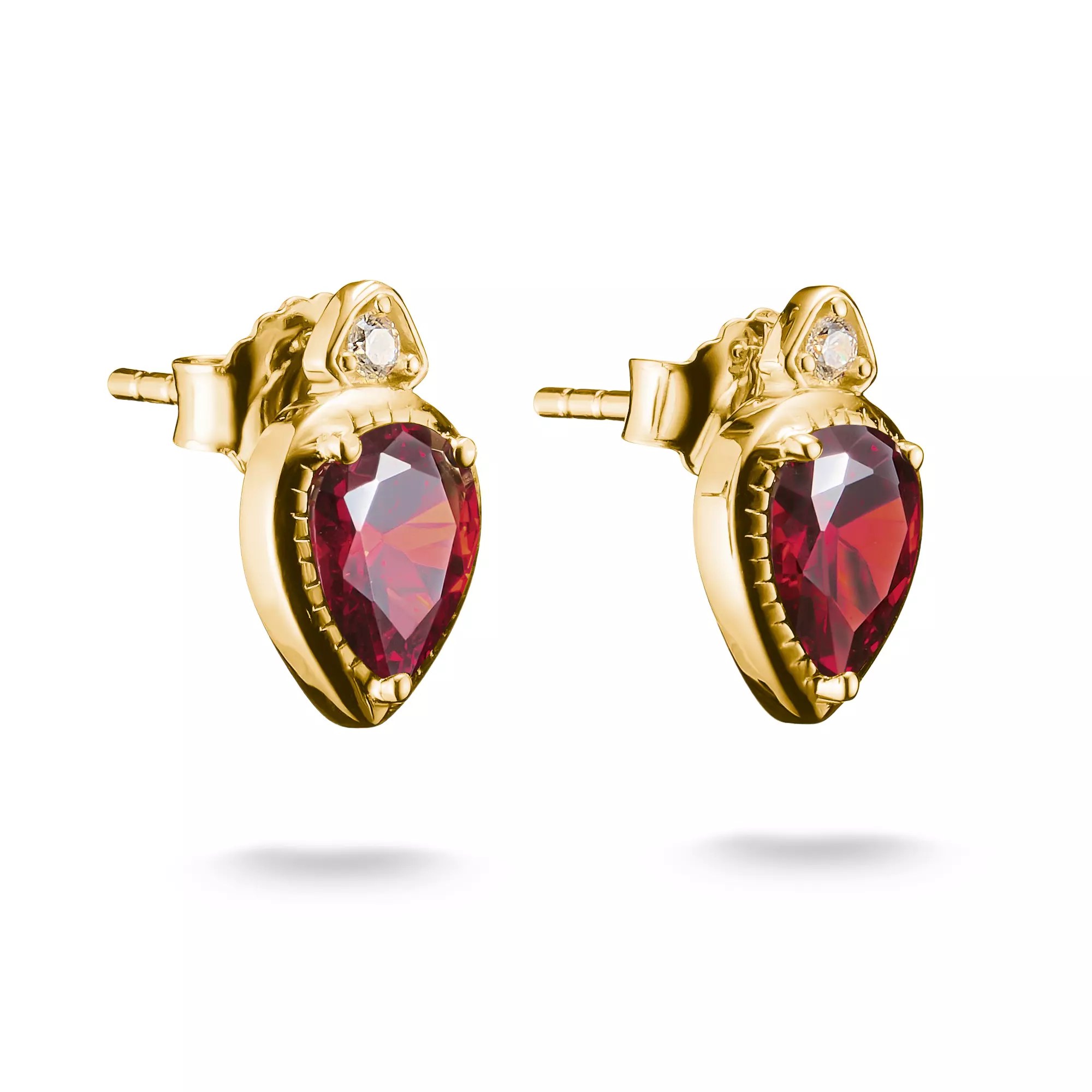 Thomas Sabo Ohrstecker Rote Steine ELYNDRA 18k Vergoldung – Silber – Zirkonia – Ansicht 2