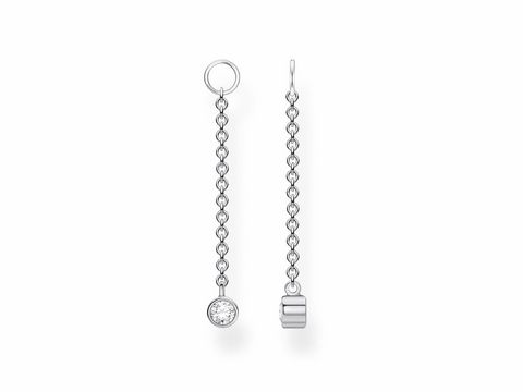 Kreisförmiger Ohrring Einhänger aus Silber von Thomas Sabo mit Zirkonia in klarer Farbgebung, Teil der Charming Collection, bestehend aus einem eleganten Design.