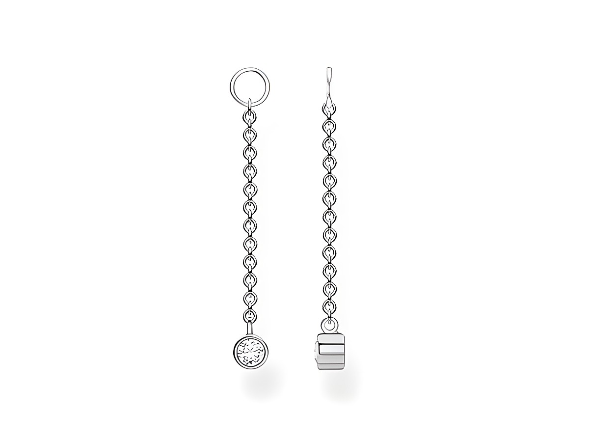 Kreisförmiger Ohrring Einhänger aus Silber von Thomas Sabo mit Zirkonia in klarer Farbgebung, Teil der Charming Collection, bestehend aus einem eleganten Design.