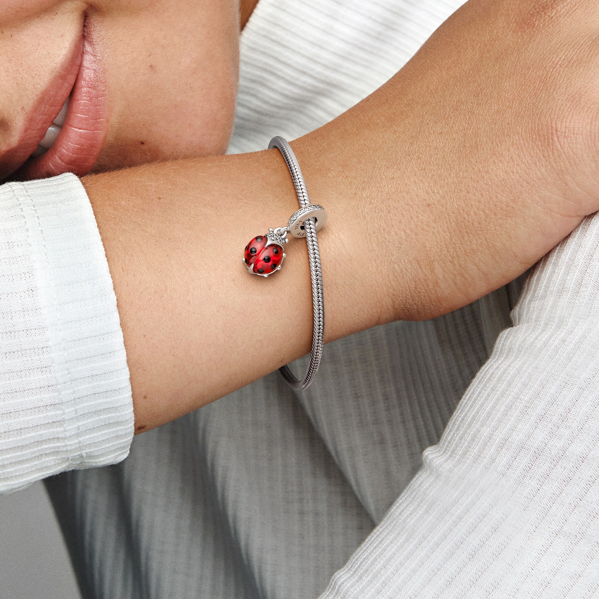Pandora Charm Anhänger - Marienkäfer - Silber - Steinmix Mehrfarbig – Ansicht 5