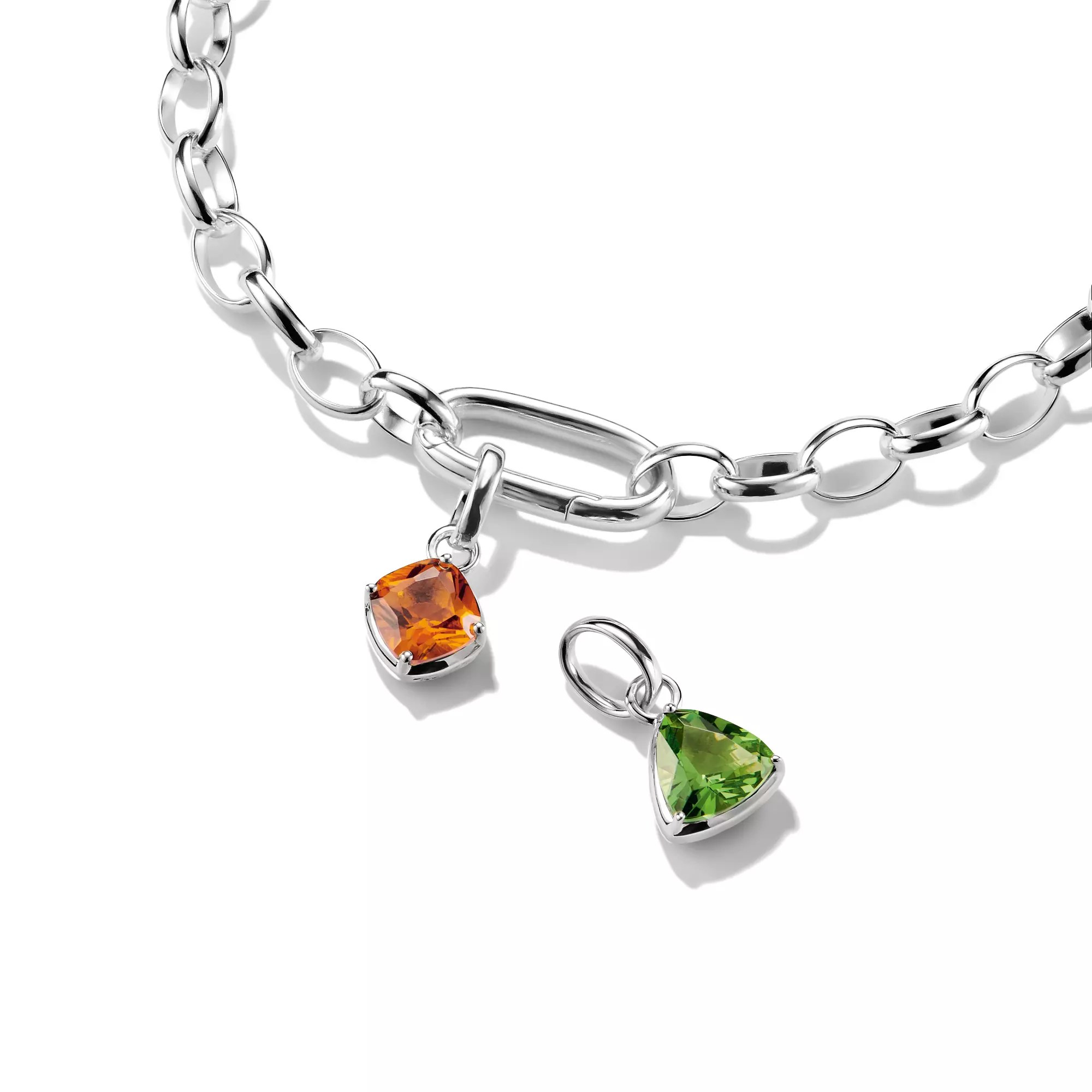 Thomas Sabo Connect - Birthstones Charm - Oktober - Silber & Keramik Stein - Grün - Charm mit Öse – Ansicht 3