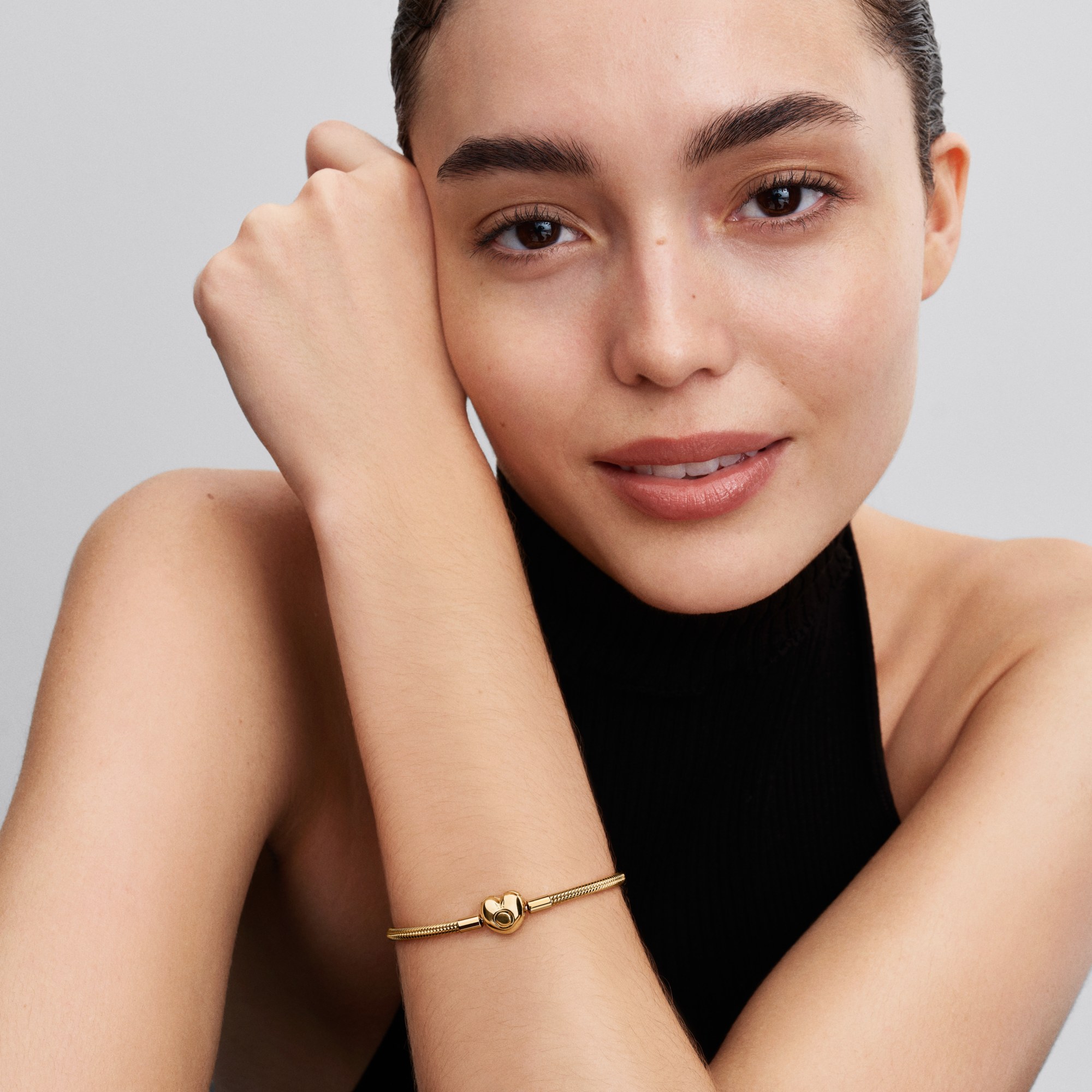 PANDORA Gelbgold verg. Armband - HERZ Verschluss – Ansicht 3