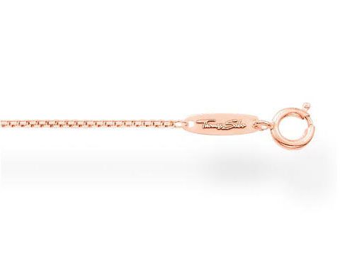 Rosé vergoldete Thomas Sabo Kette KE1106-415-12-L60, ca. 60 cm lang, ohne Anhänger, mit feiner Gliederung und verschließbarem Karabinerverschluss.