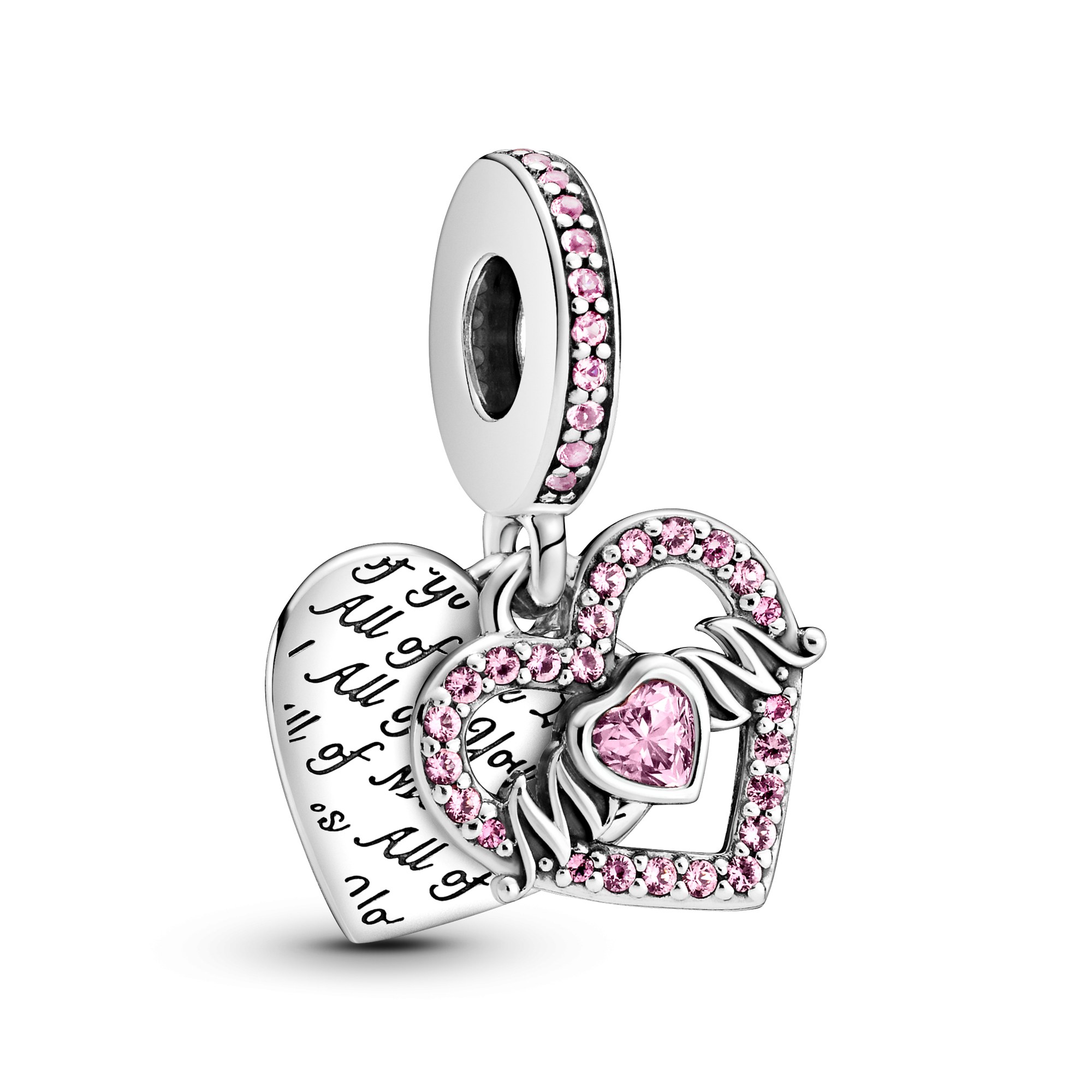 Pandora Silber Herz & Mama Charm baumelnd - Steinmix – Ansicht 2