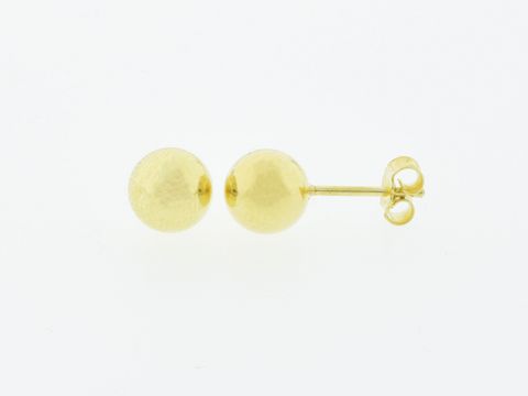 Silber Ohrringe Kugel Silber vergoldet 7 mm Stecker ohne Stein, Hersteller Juwelier Harnisch, elegantes Design für jeden Anlass.