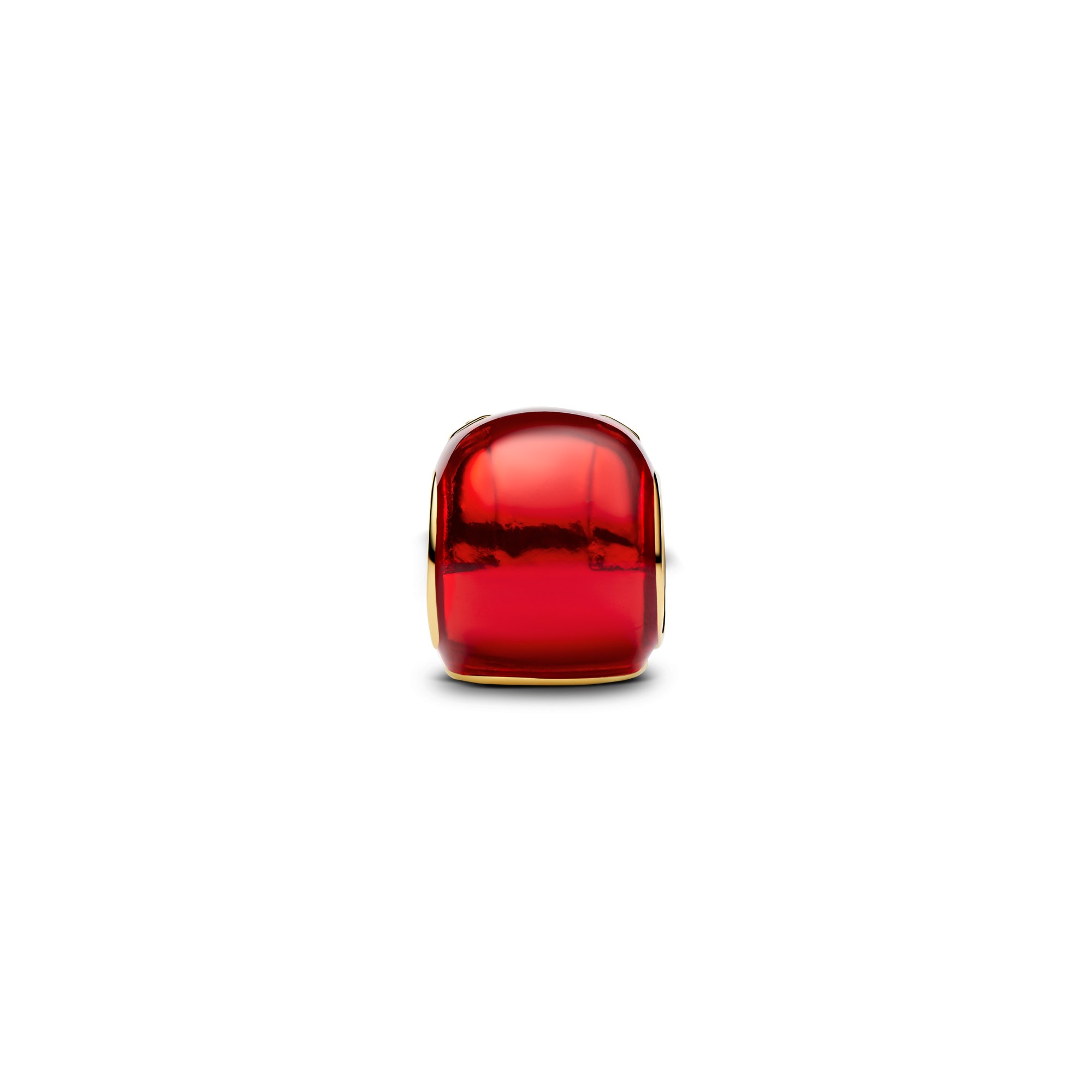 Pandora Marvel Iron Man Helm Charm - Gelbgold Vergoldung - Emaille Rot – Ansicht 4
