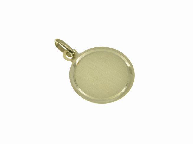 Runde Gold Gravurplatte aus 333 Gold in fein verarbeitet, hergestellt von Juwelier Harnisch, ideal zum Gravieren persönlicher Botschaften oder Namen.