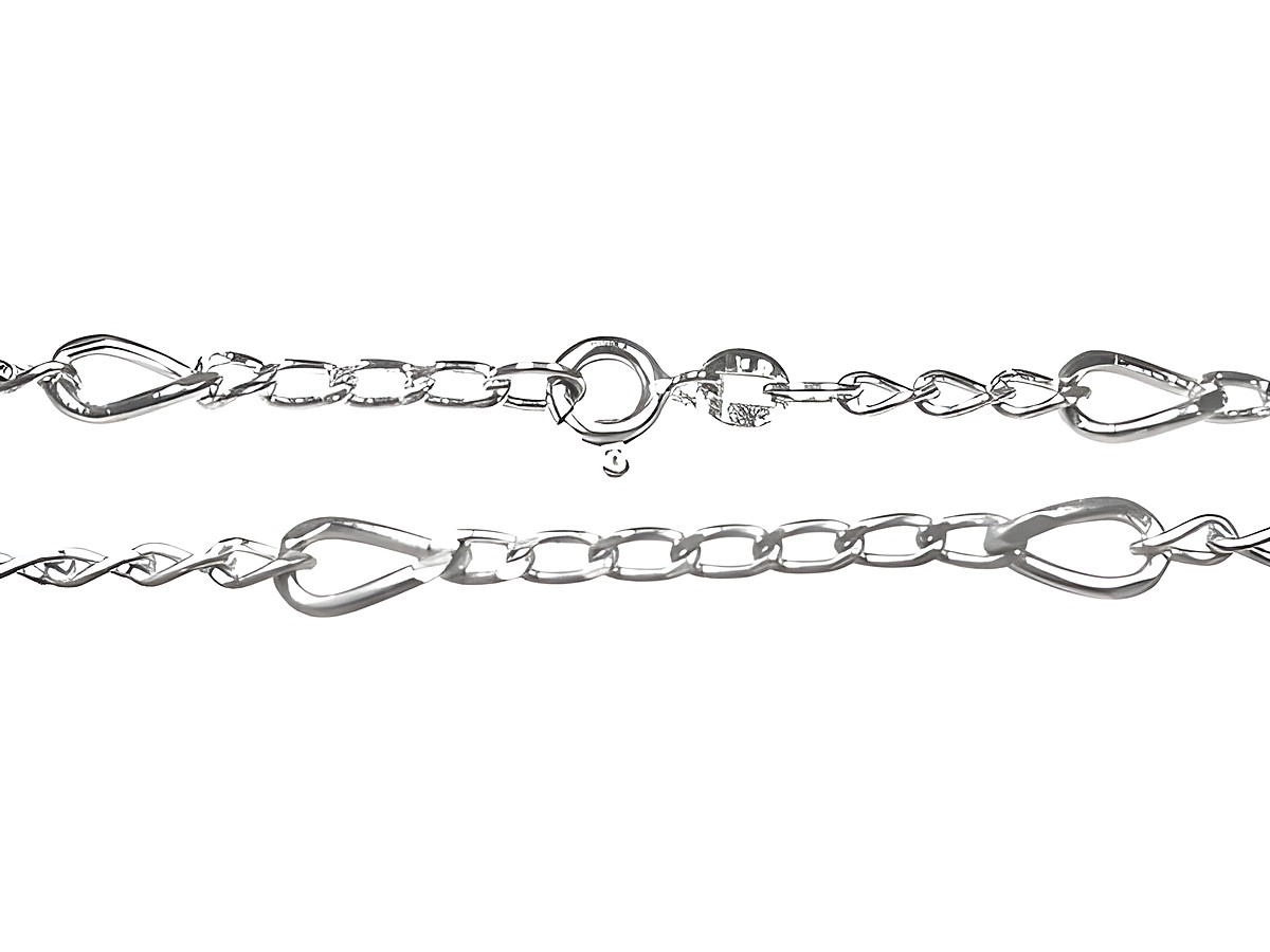 Lange Silberkette mit rhodinierten Elementen und ansprechendem Design, Hersteller Juwelier Harnisch, ideal für Colliers. Hochwertige Verarbeitung und zeitloses Aussehen.