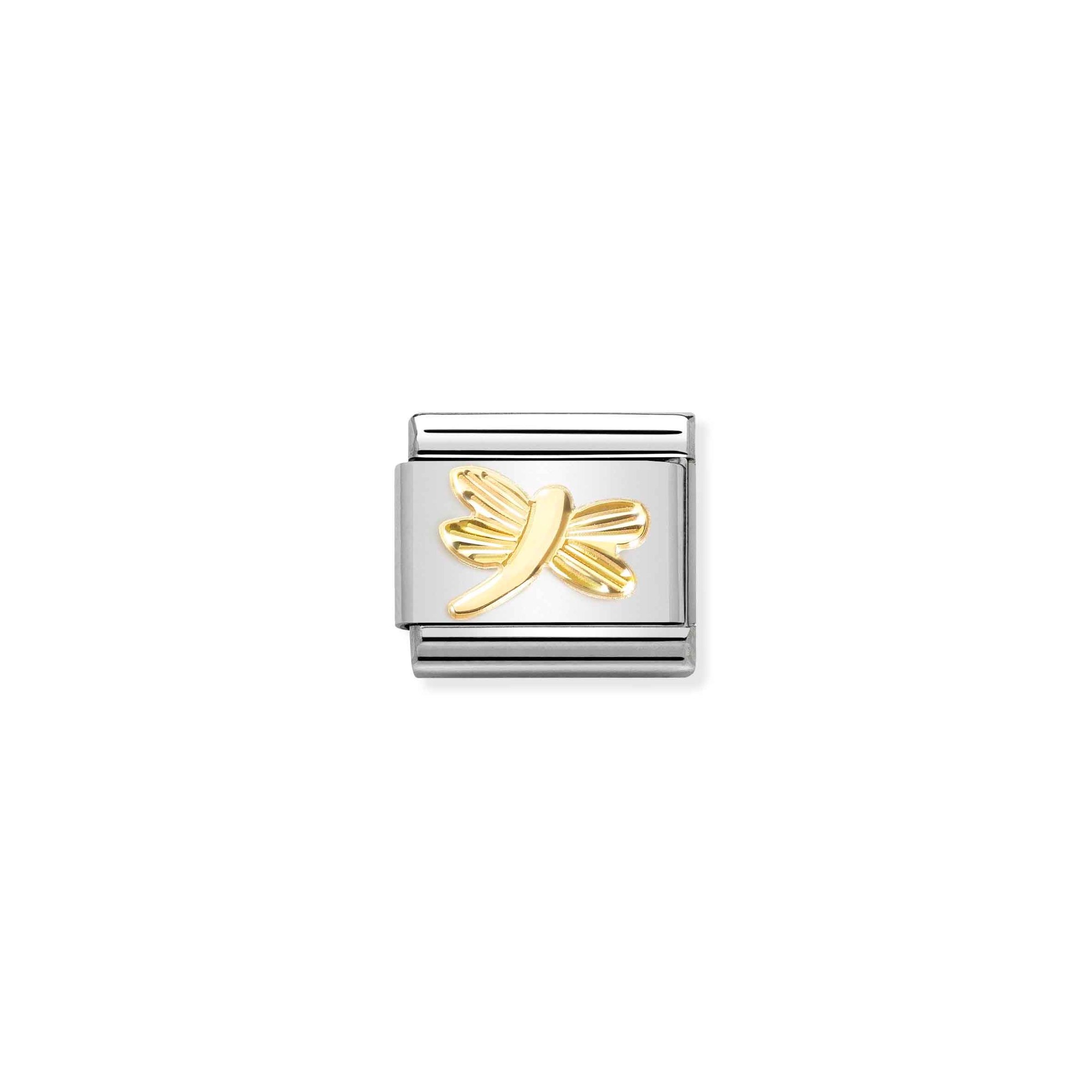 Nomination Composable Classic Charm Libelle - Edelstahl, Gold 750 Gelbgold, diamantiert