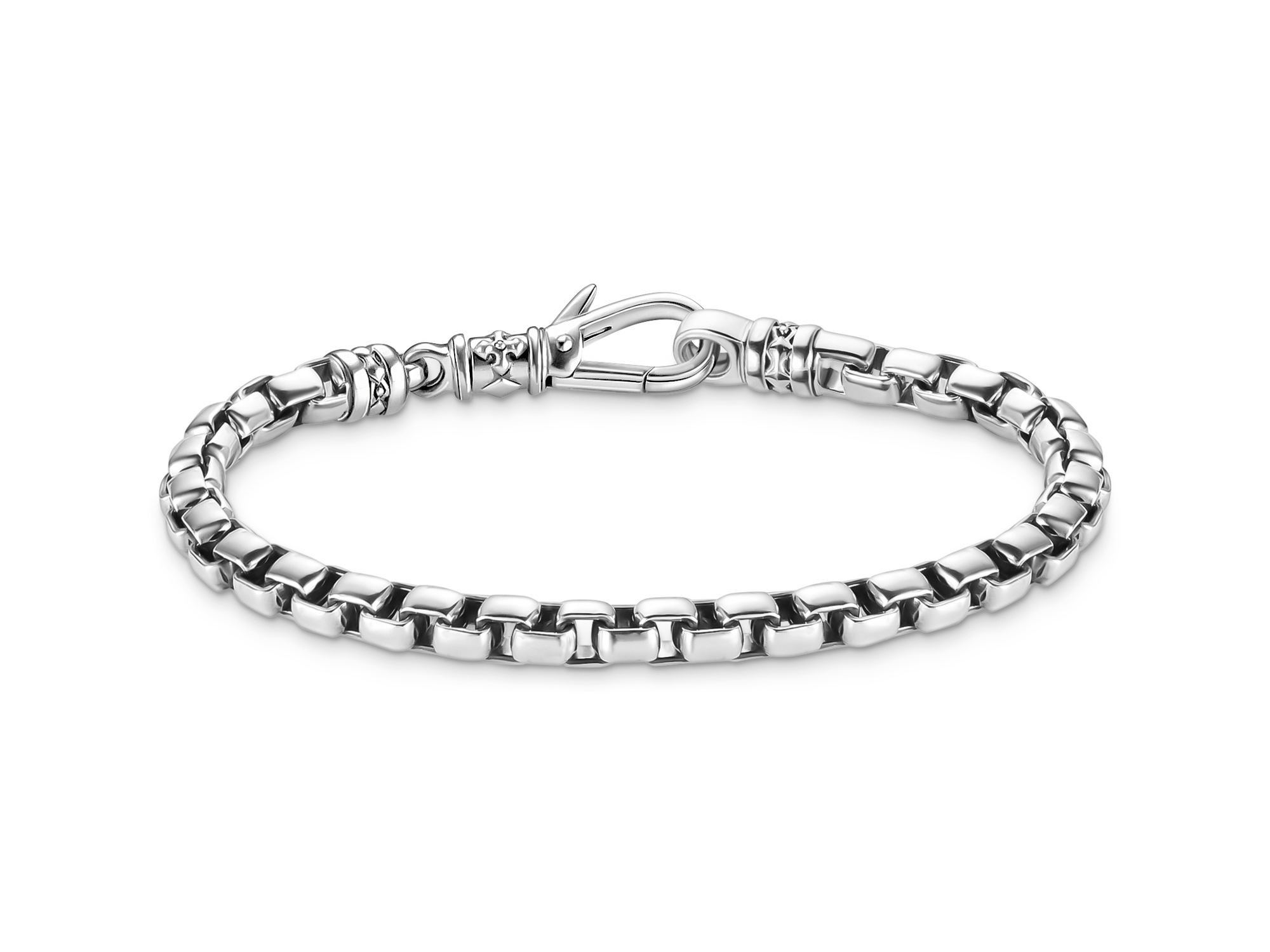 Silbernes Thomas Sabo Armband A2198-637-21-L18 mit robustem Design und Karabinerverschluss, Teil der Rebel Basics Kollektion, Länge 18 cm, neu und stilvoll.