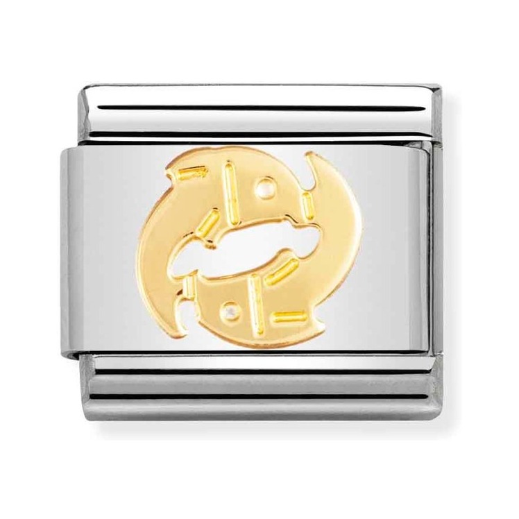 Nomination Composable Classic Charm Sternzeichen Fische - Edelstahl, Gelbgold