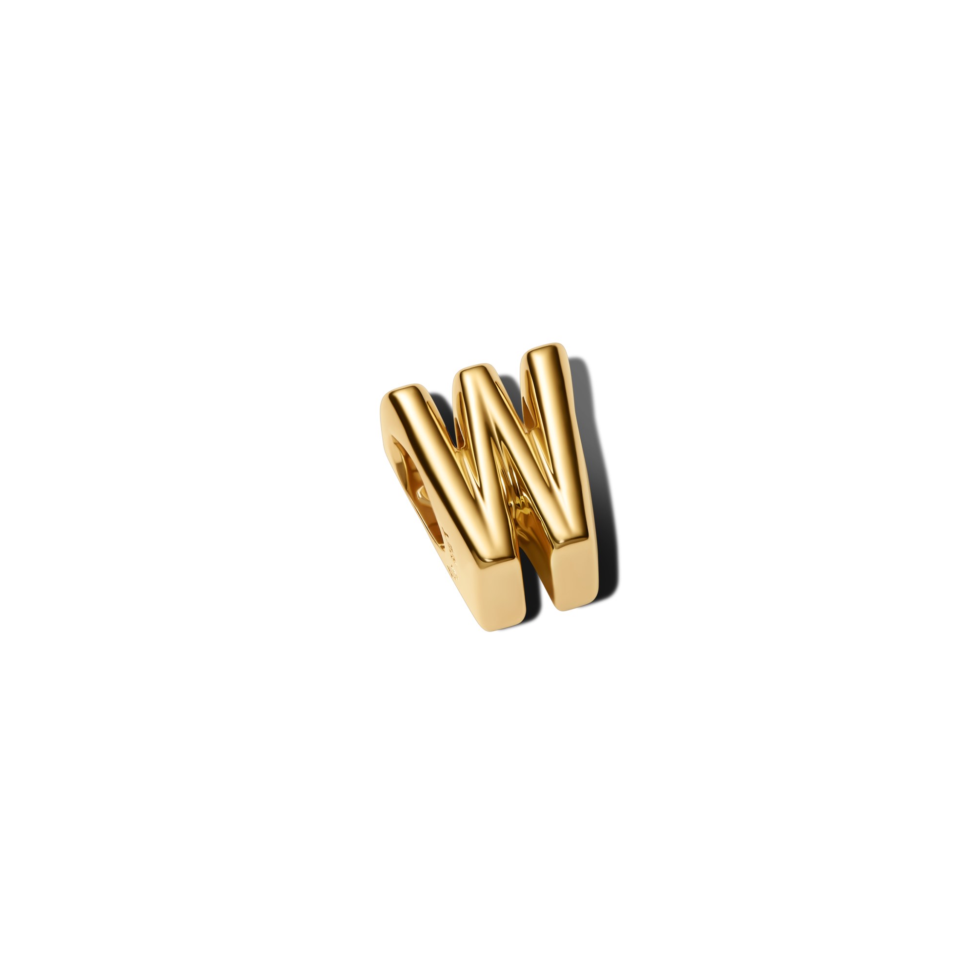 Pandora Buchstabe W - Alphabet - Mini Charm Gelbgold Vergoldung – Ansicht 3