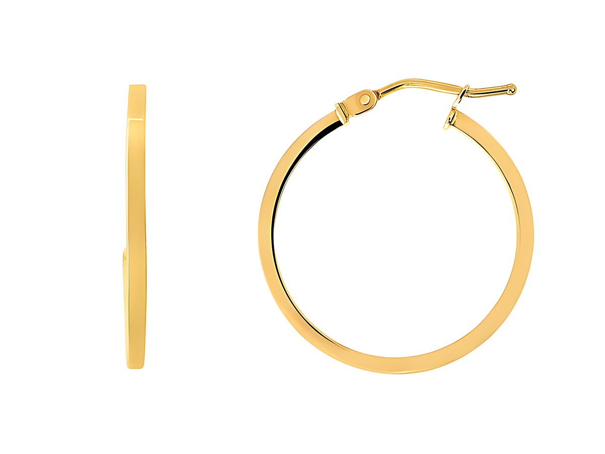 Polierte Gelbgold Creolen aus 585 Echtgold von Xenox, elegant und zeitlos im Design, idealer Ohrschmuck für jeden Anlass.