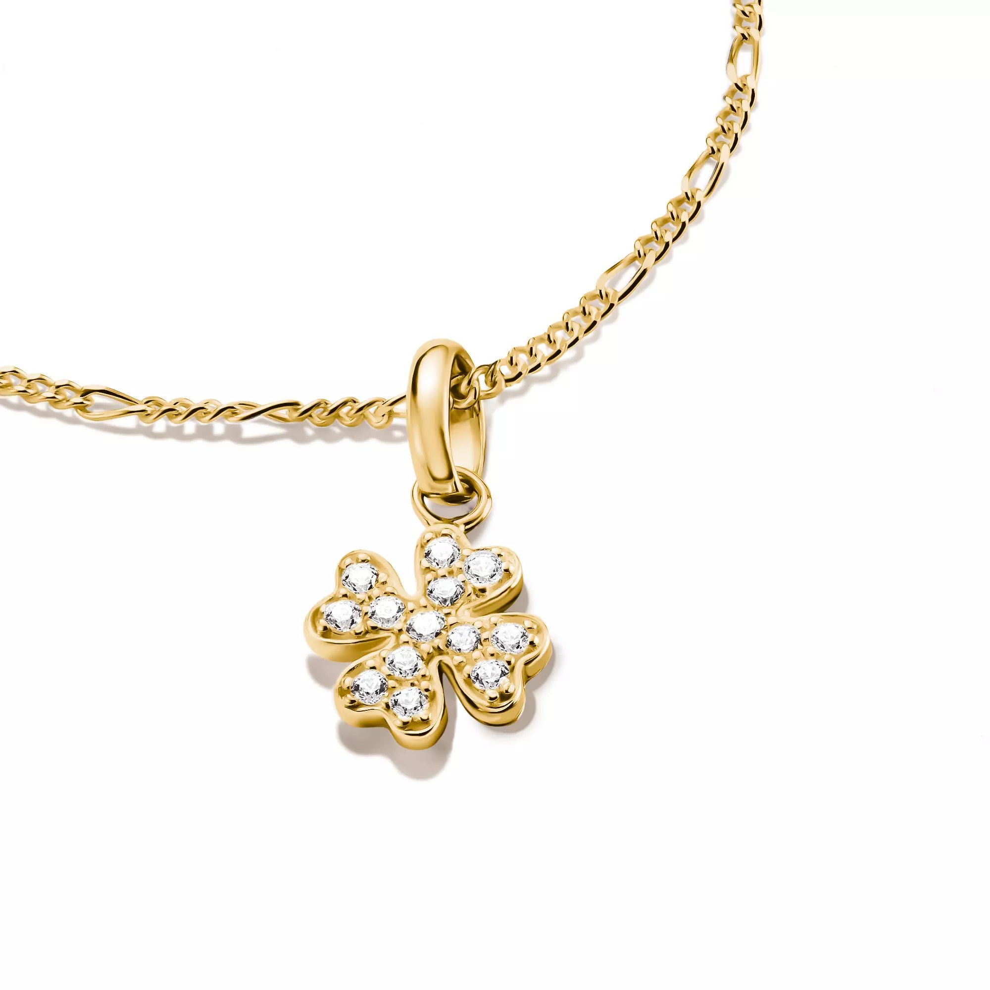 Thomas Sabo Charm Kleeblatt mit weißem Zirkonia – Connect – vergoldet – Ansicht 2