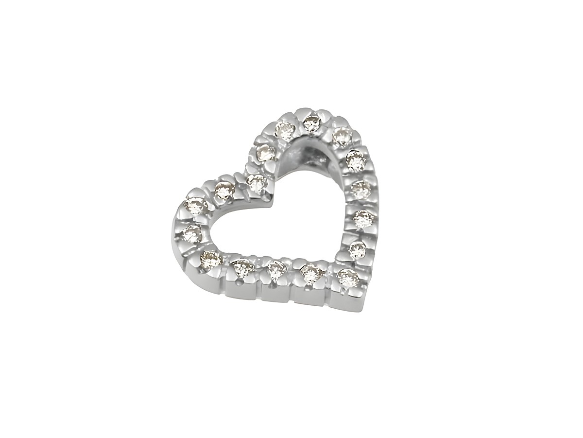 Brillant Herz Anhänger aus 585 Weißgold mit 0,13ct Brillanten, elegant und zeitlos, hergestellt von Juwelier Harnisch, ideal als Geschenk oder für den eigenen Schmuckkoffer.
