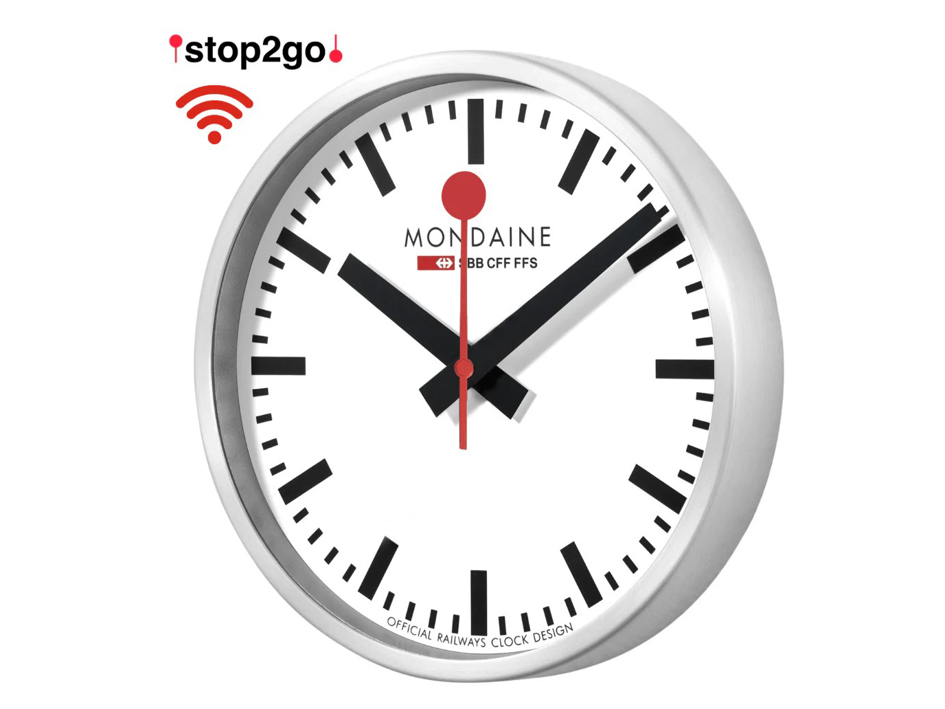 Mondaine WiFi Wanduhr stop2go - MSM.25S11.1 Clocks - 25 cm