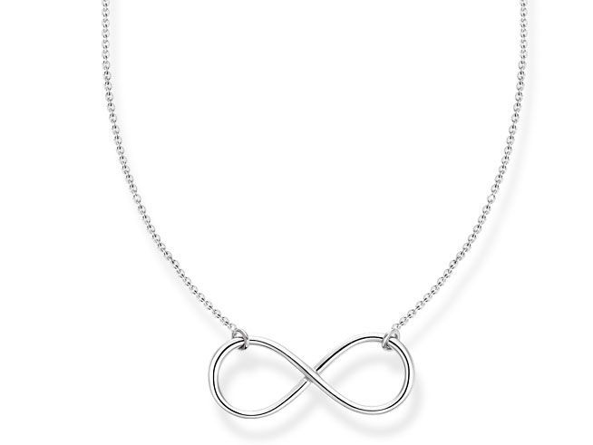 Thomas Sabo Kette KE2139-001-21-L45V aus Sterling Silber in silberfarben mit einem unendlichen Zeichen Anhänger, Länge verstellbar von 40 bis 45 cm. Ideal für jeden Anlass.