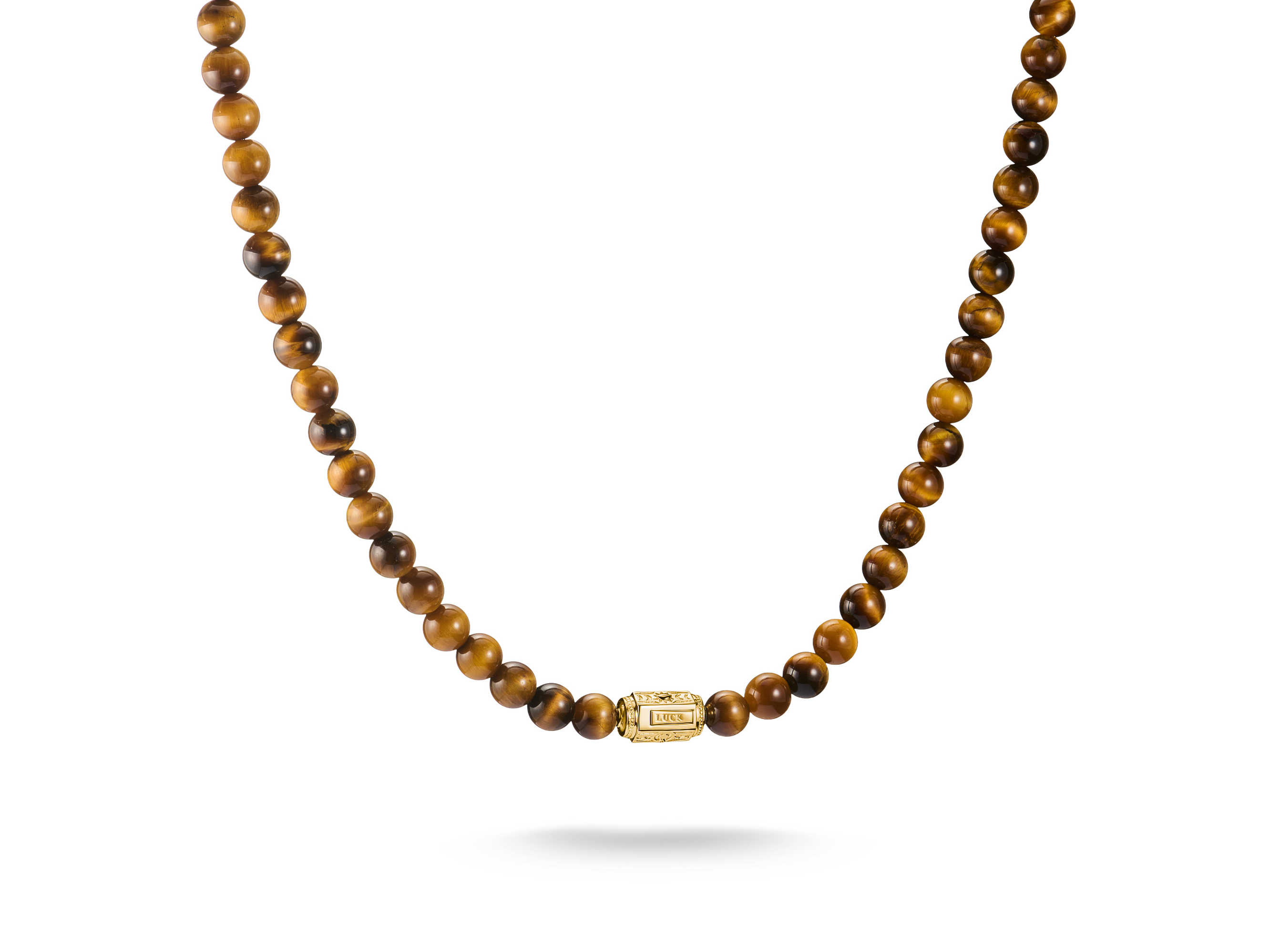 Thomas Sabo KE2335-324-2-L55 ELYNDRA Kette 55 cm - 750/- Gold auf Silber & Tigerauge & Zirkonia - Braun