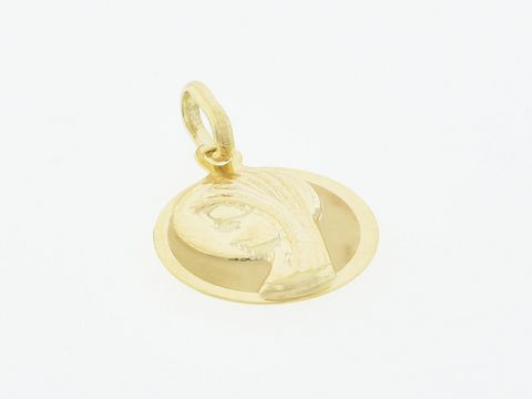 Gold Anhänger - Rund - 333 Gold - wundervoll, Hersteller: Juwelier Harnisch, Schutzpatron, hochwertig gefertigt mit kunstvollem Design für stilvolle Akzente.