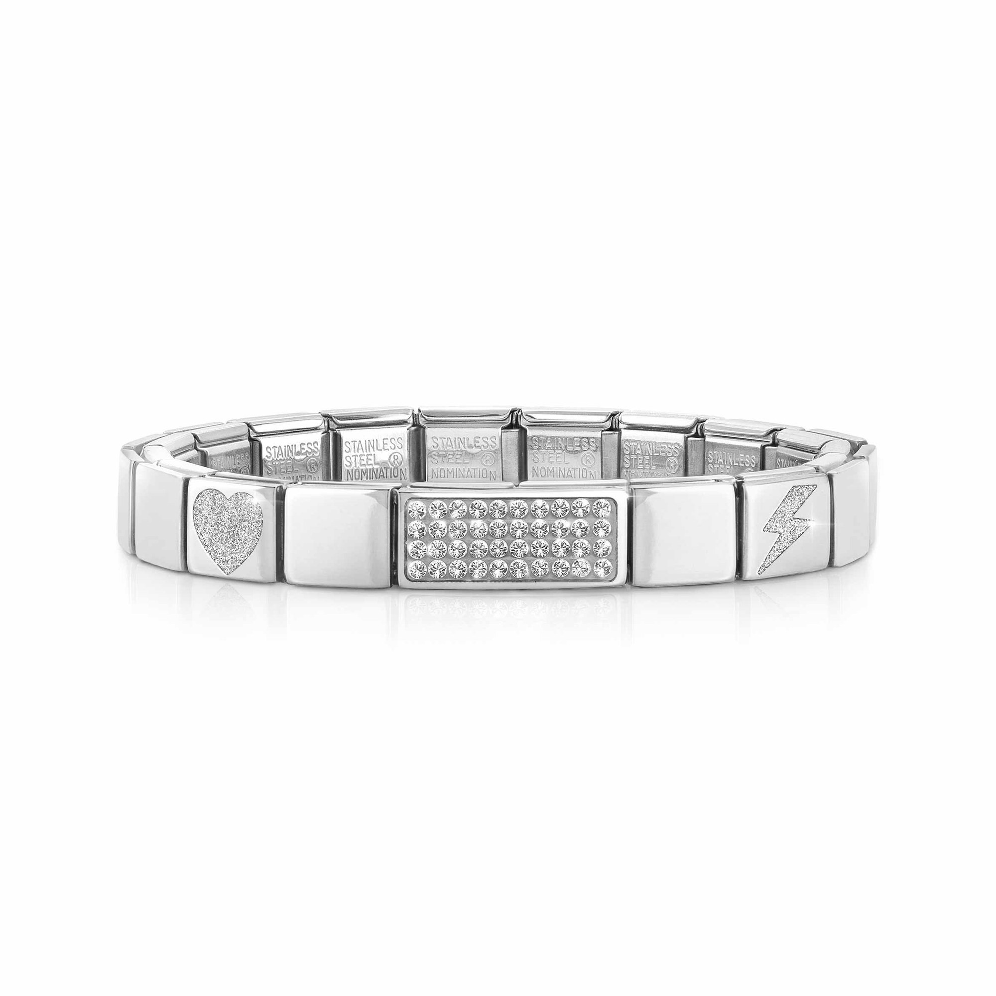 Nomination Composable Armband GLAM mit weißen Zirkonia – Edelstahl – Silber