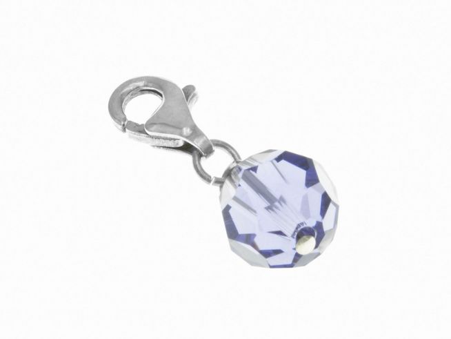 Anhänger Charms aus Sterling Silber mit einem polierten Acrylstein in Kugelform, hergestellt von Juwelier Harnisch, charmant und glänzend, ideal für persönliche Schmuckstücke.