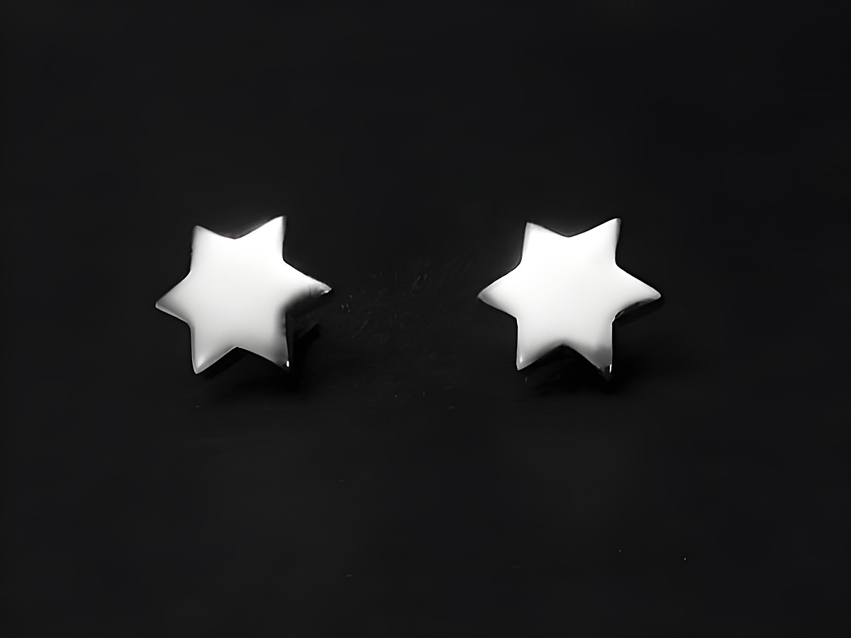 Weißgold Ohrringe in Sternform als Ohrstecker aus 585 Weißgold vom Hersteller Juwelier Harnisch. Elegant und zeitlos, ideal für jeden Anlass.
