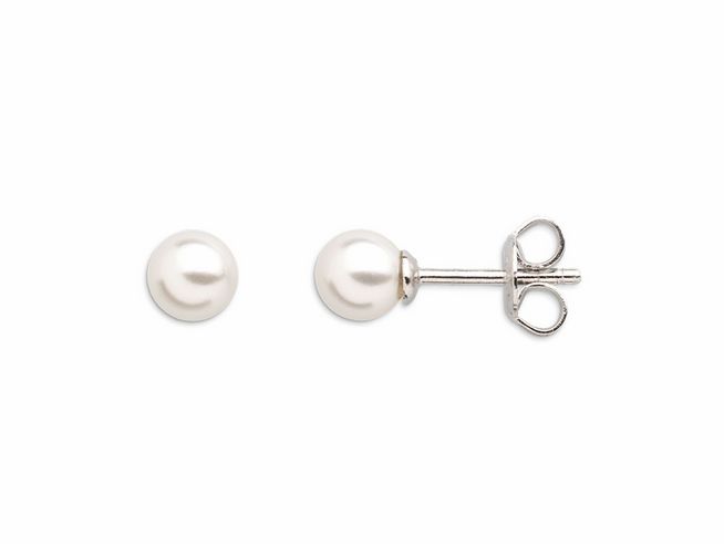 Xenox Sterling Silber Ohrringe XS3512N PEARL DREAMS mit eleganten, schlichten Perlen und einem sicheren Verschluss, ideal für einen zeitlosen Look.