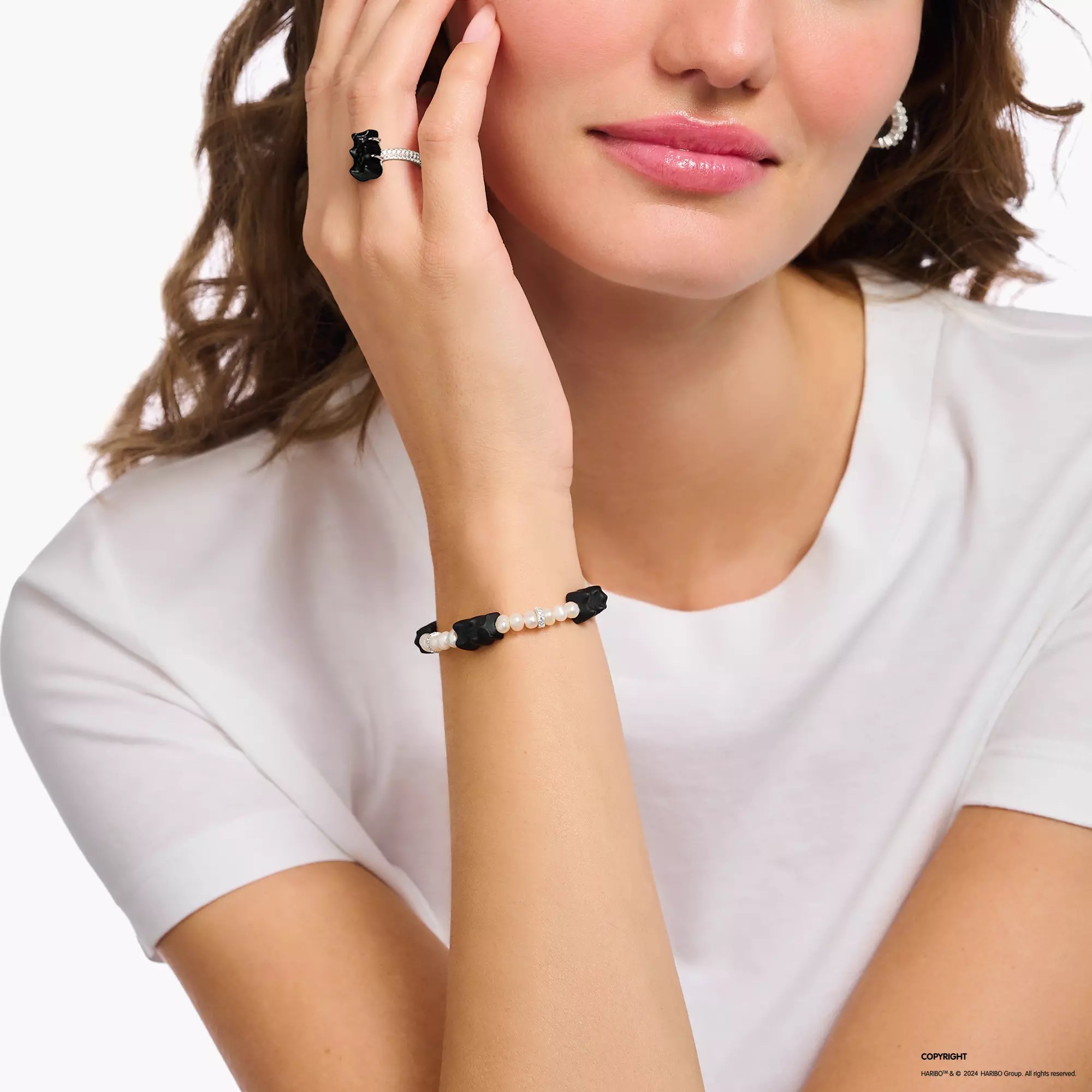 Thomas Sabo HARIBO Goldbär - Gummibärchen Armband - Schwarz - Silber + Zirkonia - 15 cm – Ansicht 3