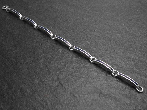 Silberarmband zeitlos 19 cm Design - Lapis-Lack, Hersteller Juwelier Harnisch, mit Stein, zeigt eine elegante und schlichte Form, ideal für jeden Anlass.
