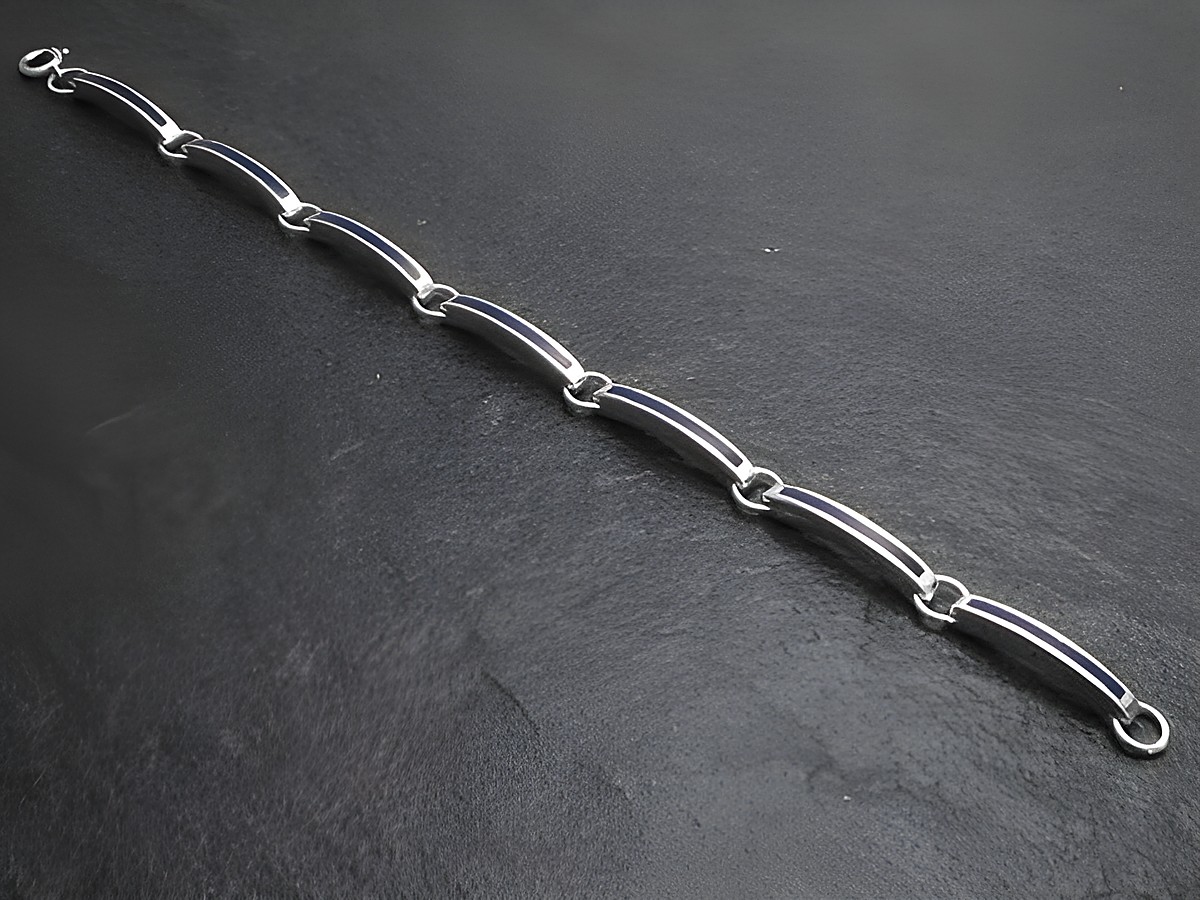 Silberarmband zeitlos 19 cm Design - Lapis-Lack, Hersteller Juwelier Harnisch, mit Stein, zeigt eine elegante und schlichte Form, ideal für jeden Anlass.
