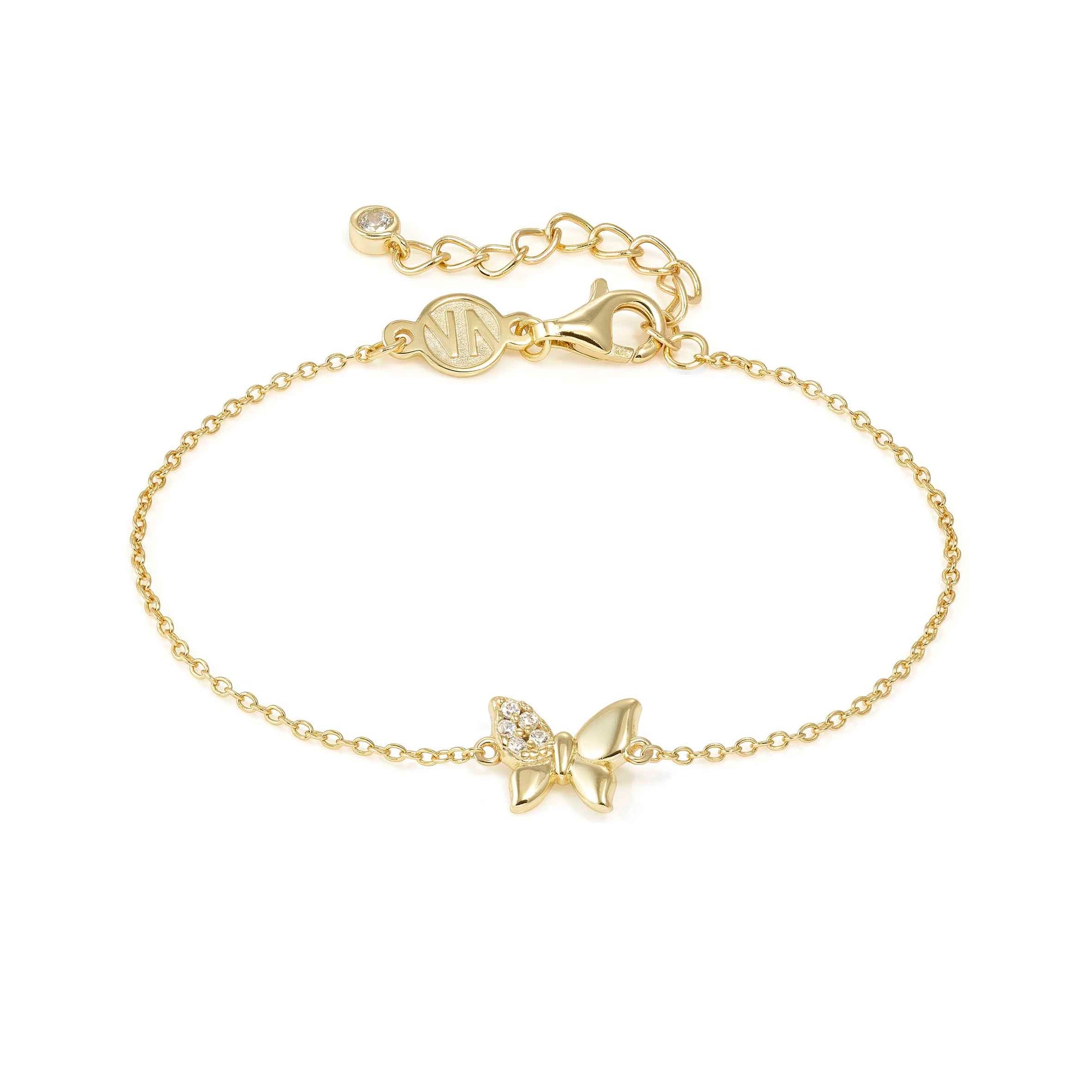 Nomination Petit Sparkle - Sterling Silber Armband - Schmetterling - vergoldet - Zirkonia - 16-19 cm – Ansicht 2