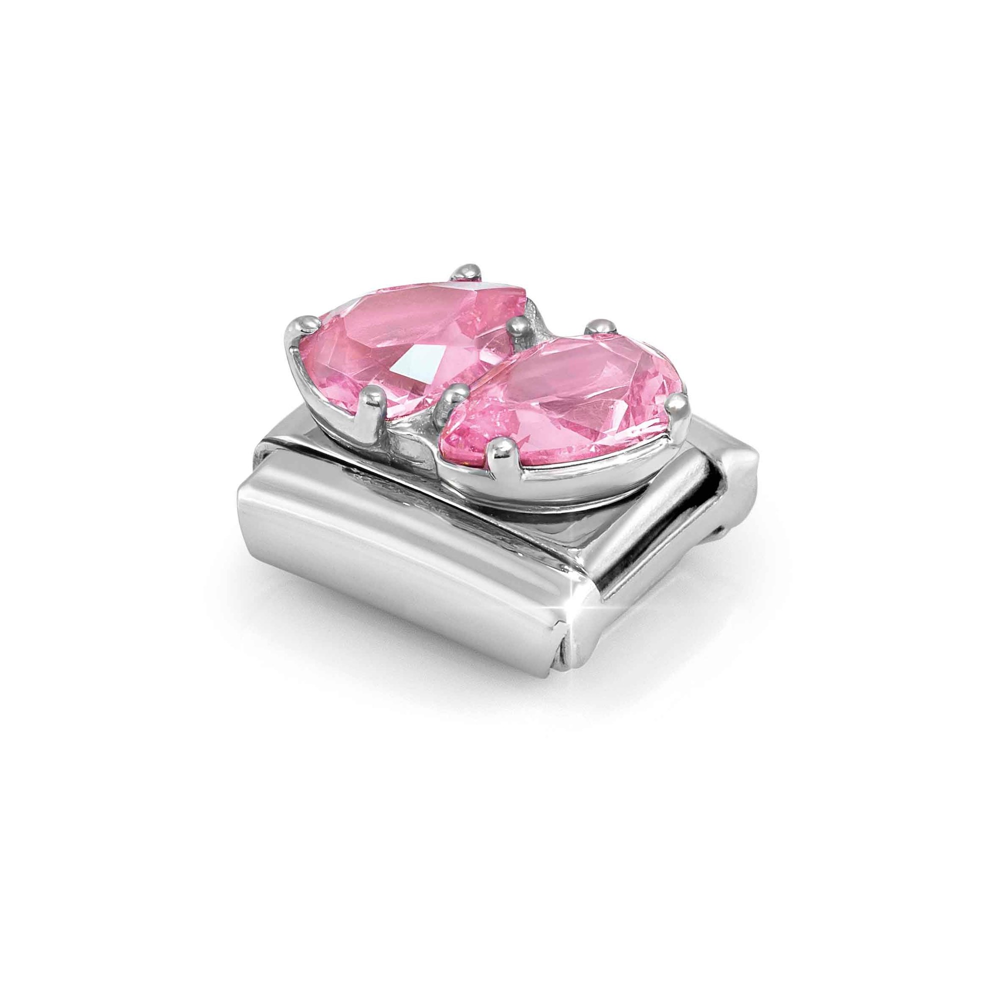 Nomination Classic Sterling Silber charm - 2 Tropfen - Zirkonia - Rosa – Ansicht 5